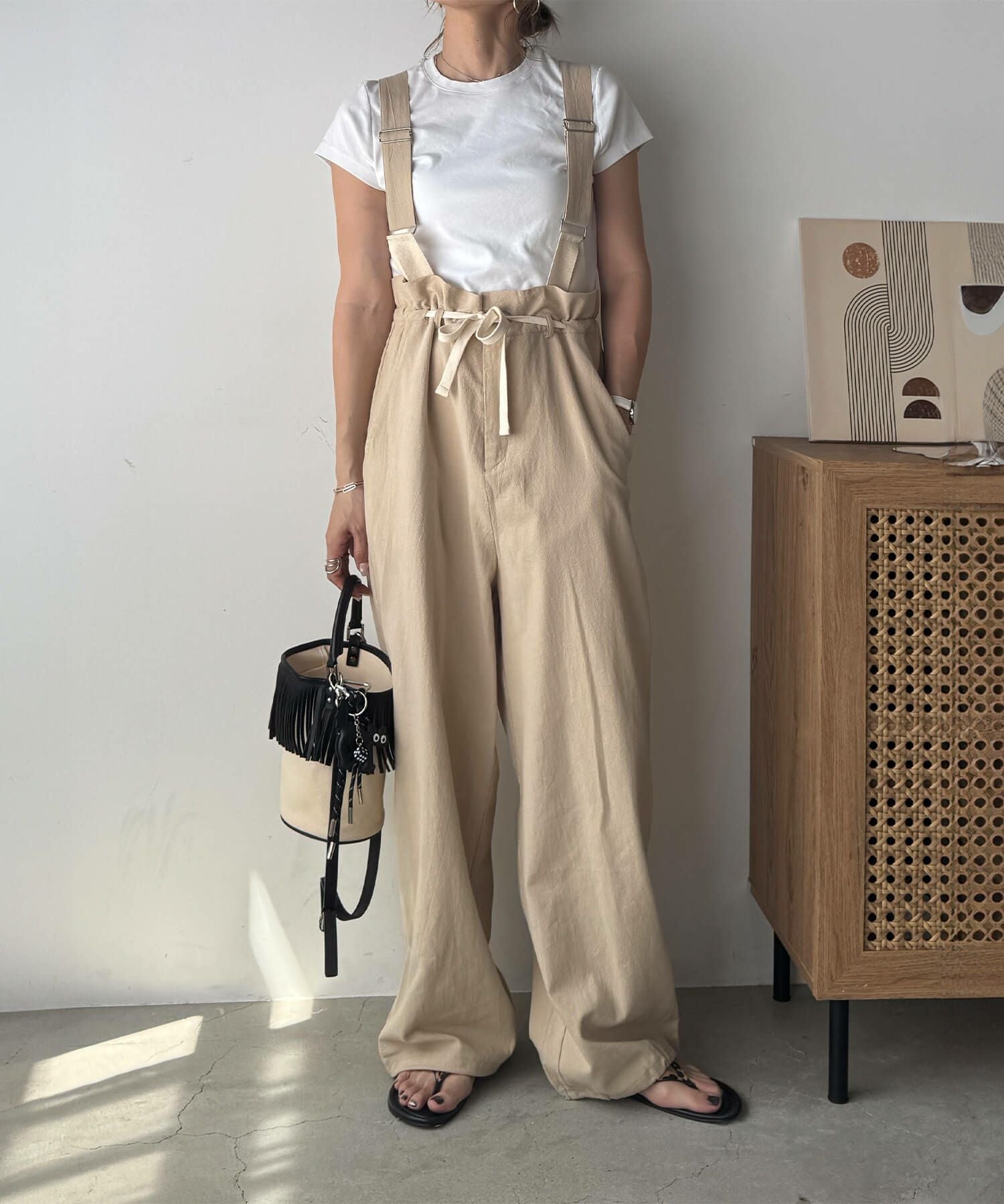 2wayワッシャーサロペットパンツ | 2way washer salopette pants