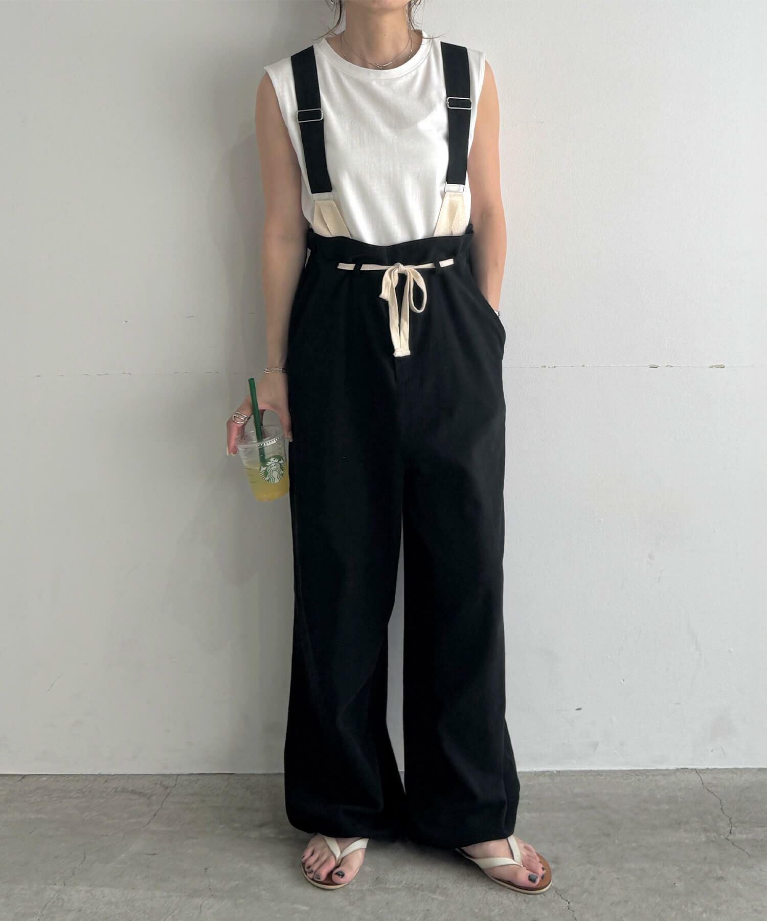 2wayワッシャーサロペットパンツ | 2way washer salopette pants