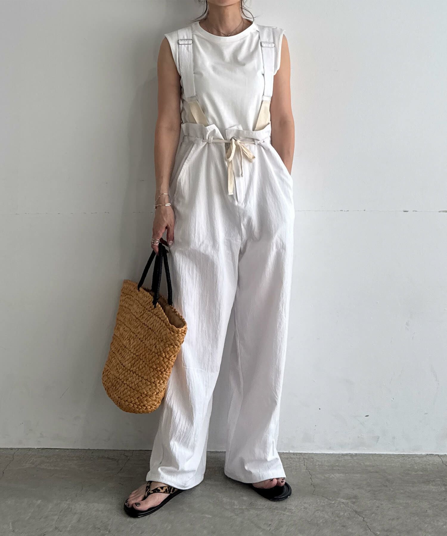 2wayワッシャーサロペットパンツ | 2way washer salopette pants