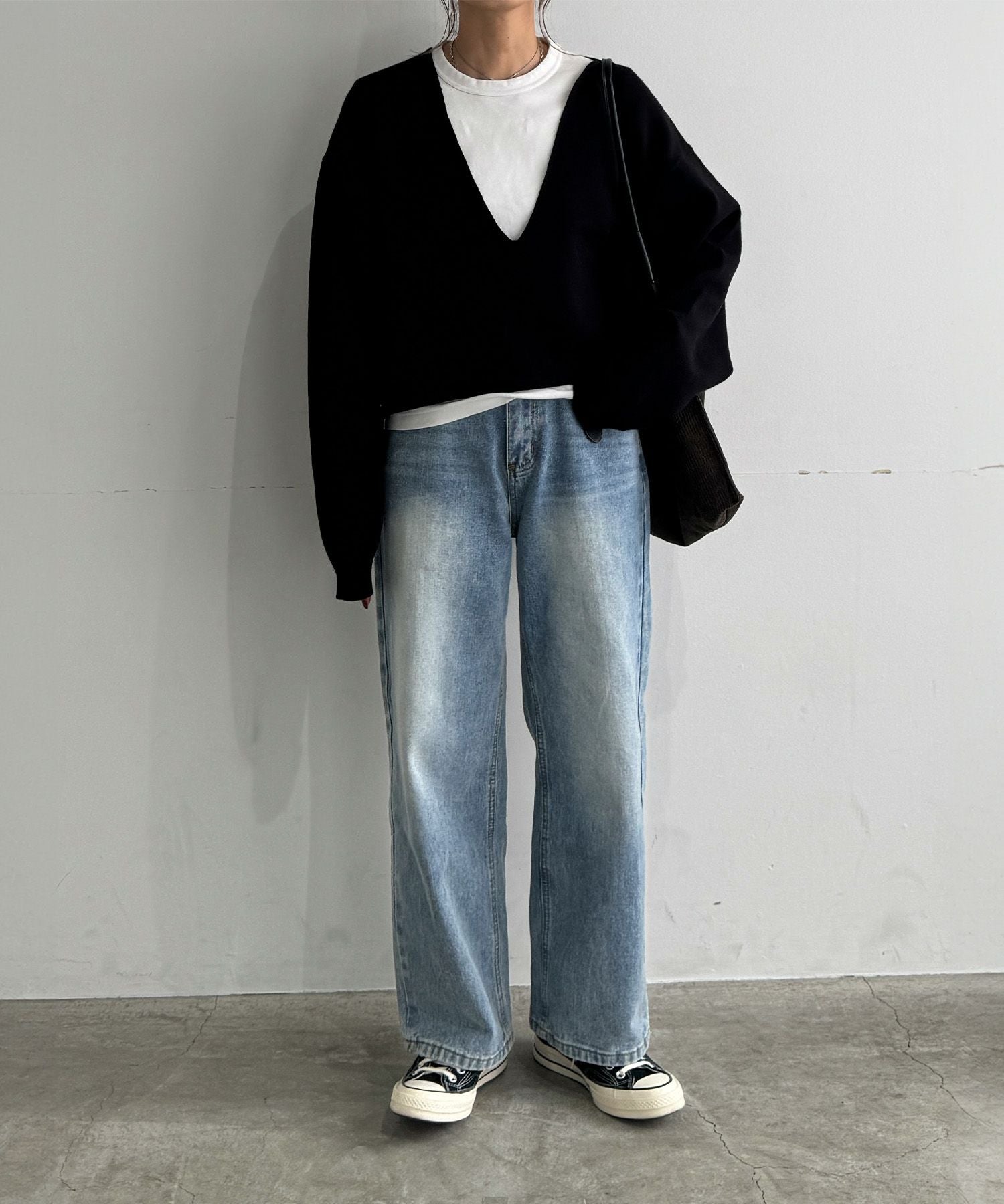 ウォッシュワイドデニムパンツ | Washed wide denim pants (chiica select)
