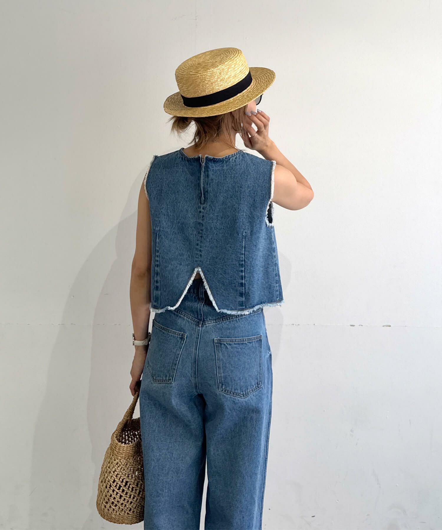 フリンジデニムセットアップ | Fringe denim set up (chiica original)