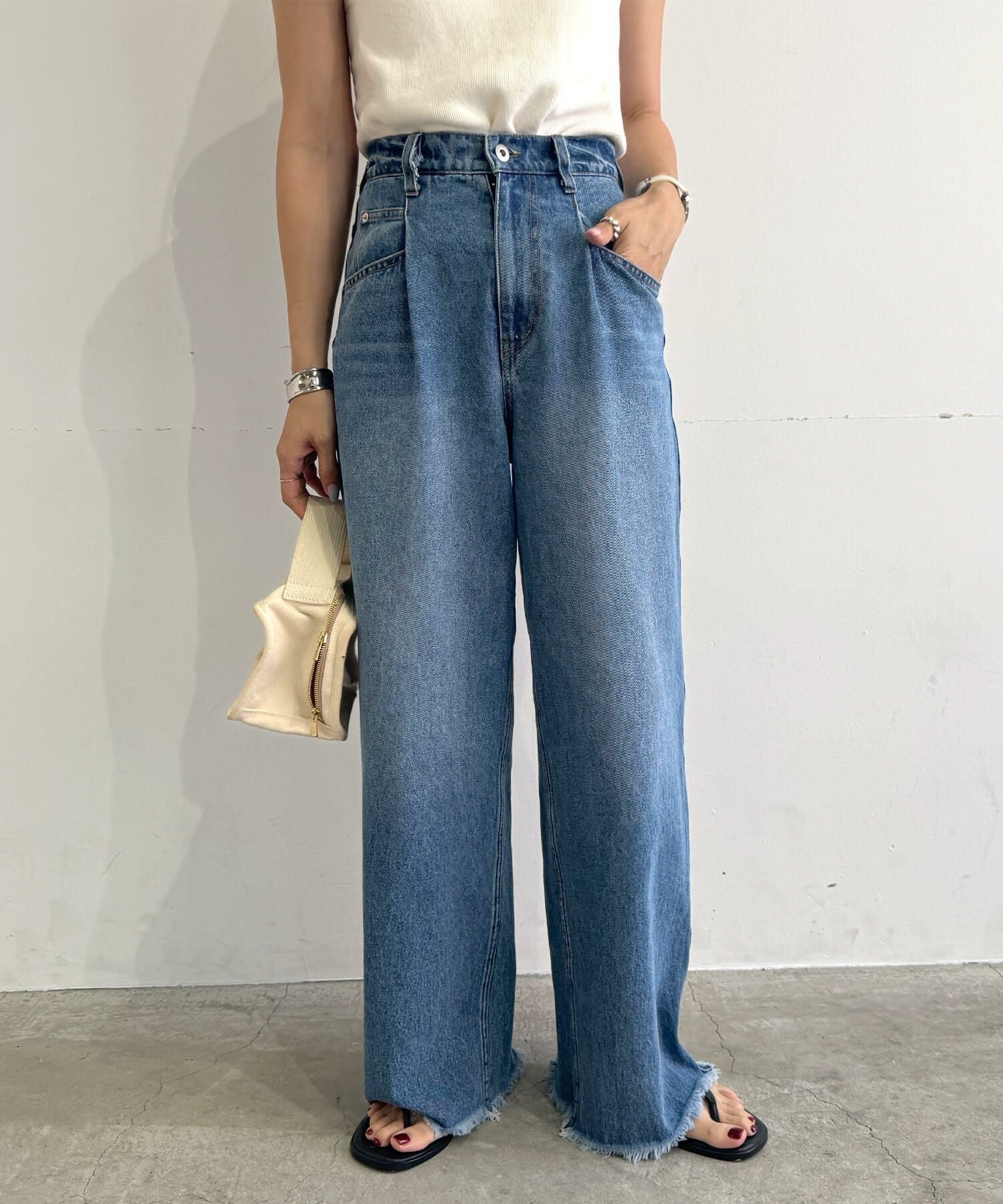 フリンジデニムセットアップ | Fringe denim set up (chiica original)
