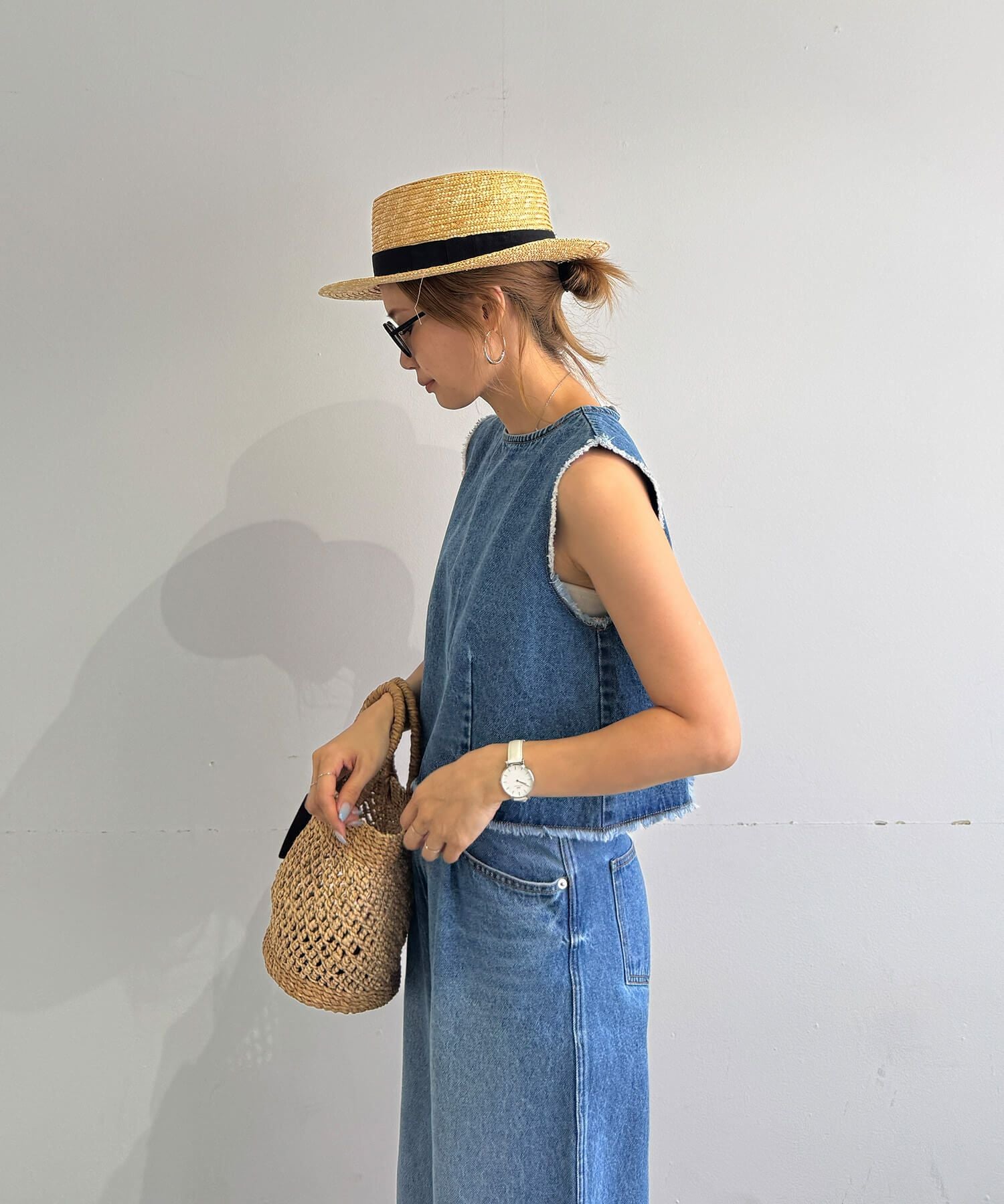 フリンジデニムセットアップ | Fringe denim set up (chiica original)