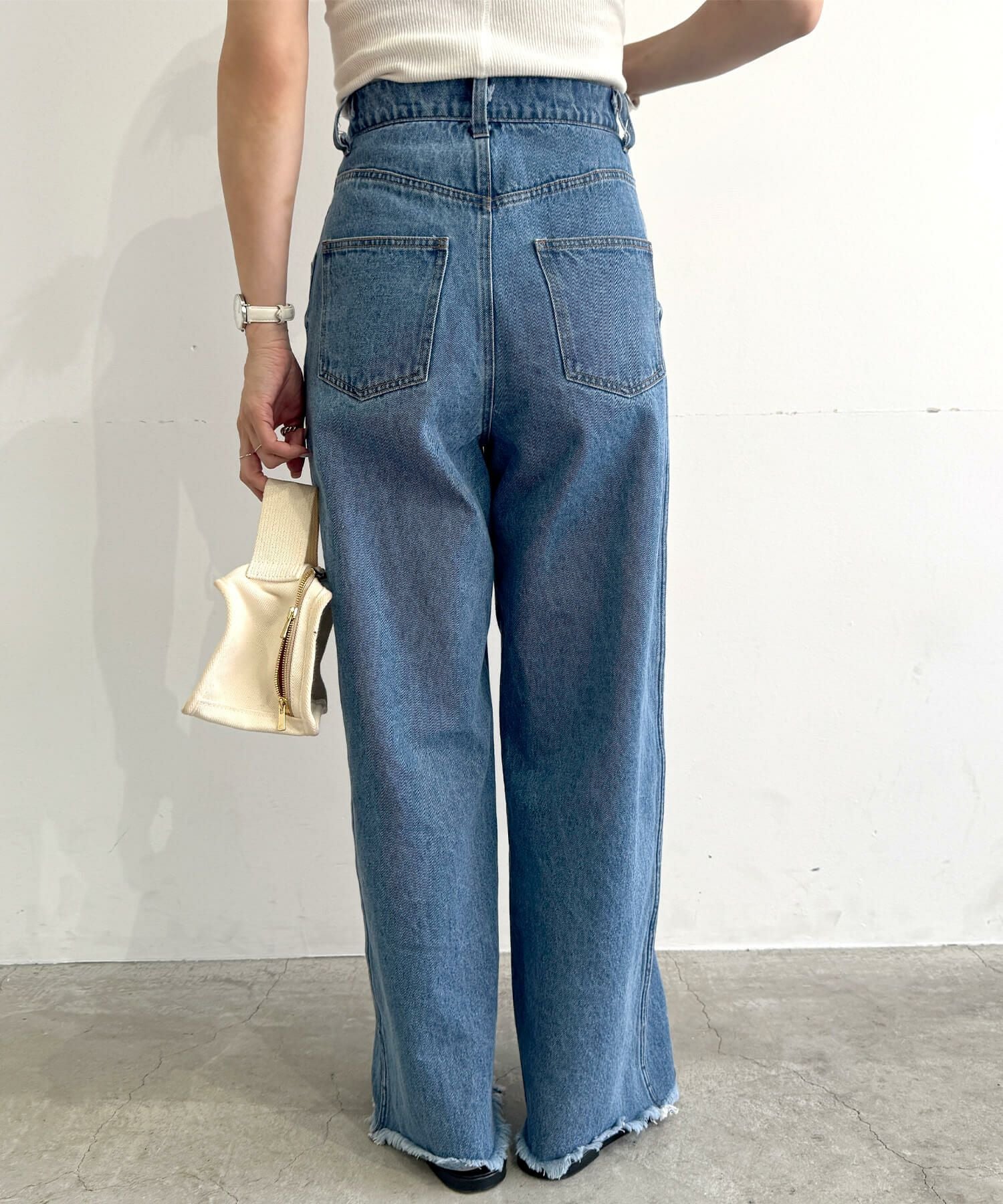 フリンジデニムセットアップ | Fringe denim set up (chiica original)