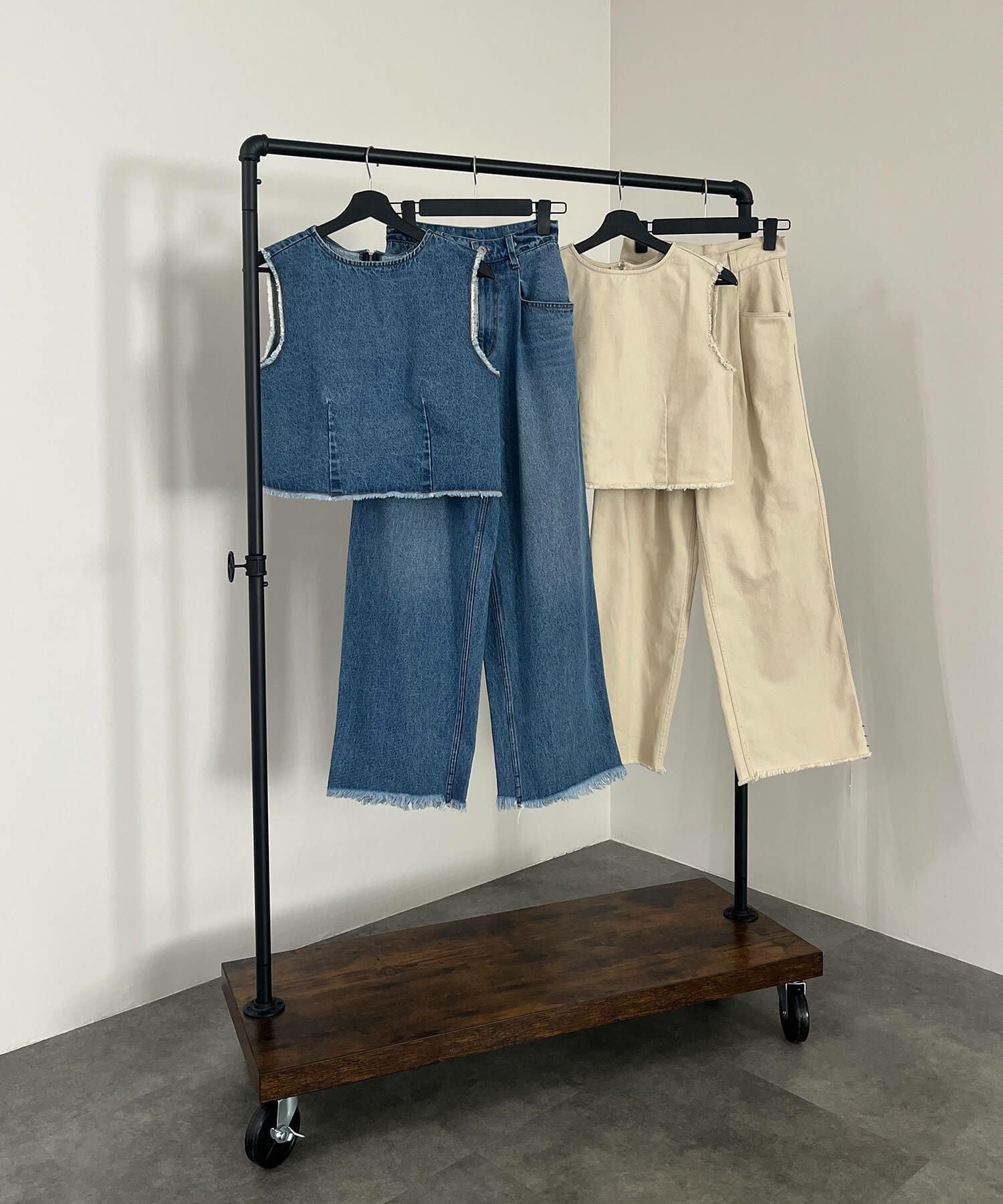 フリンジデニムセットアップ | Fringe denim set up (chiica original)