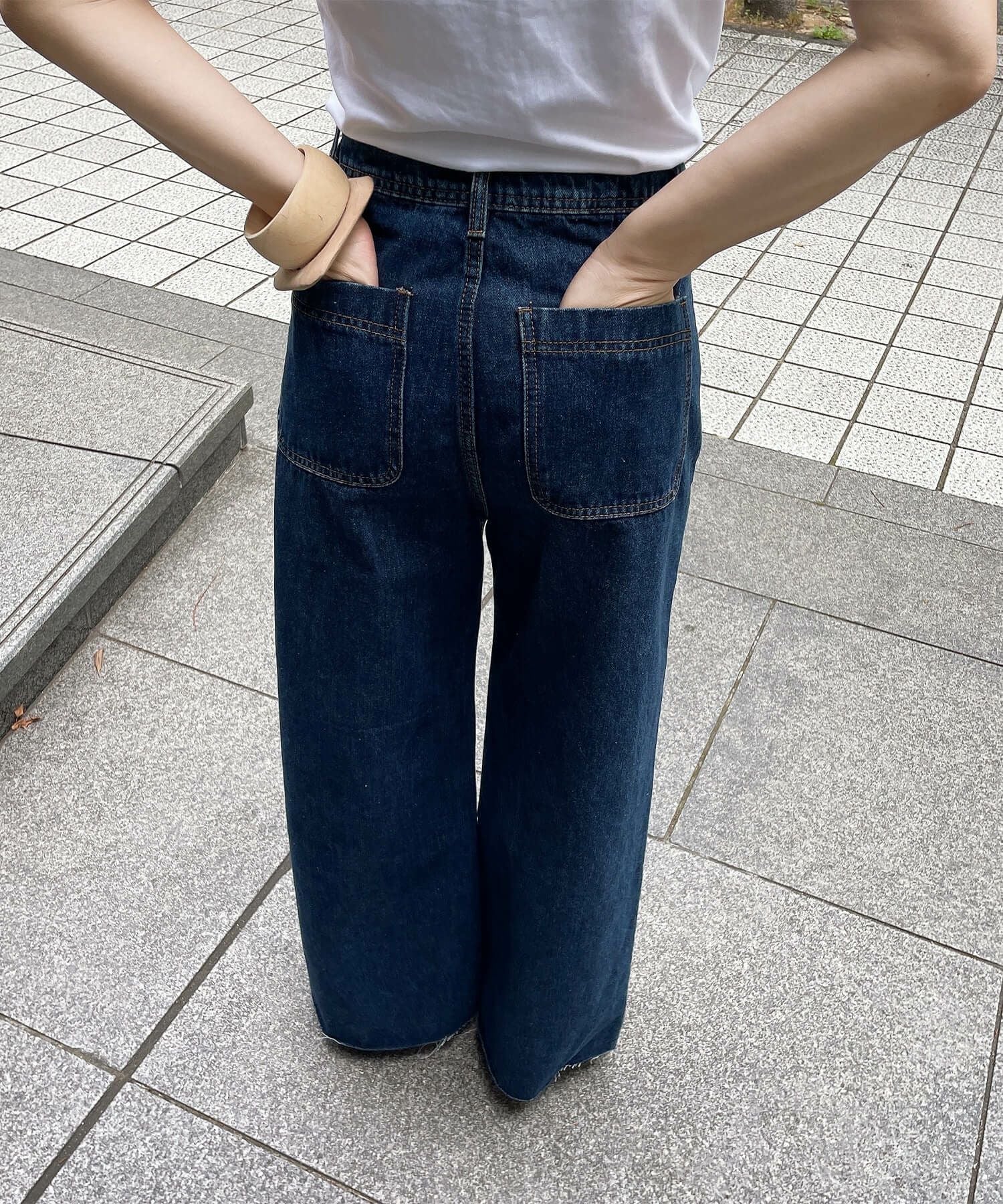 フロントポケットハイウエストフレアデニム | Front pocket high waist