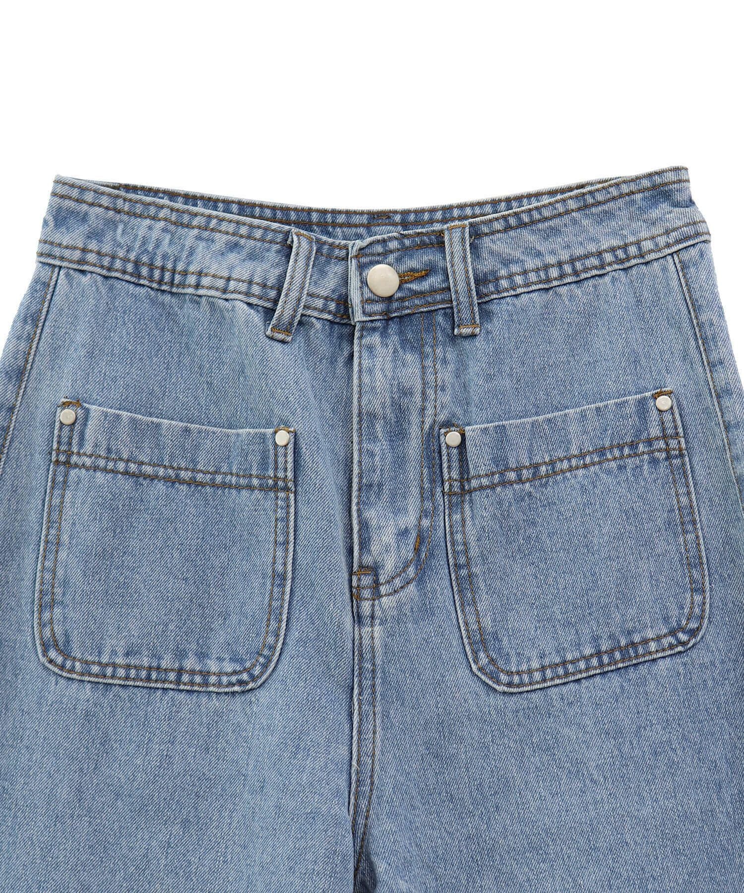 フロントポケットハイウエストフレアデニム | Front pocket high waist