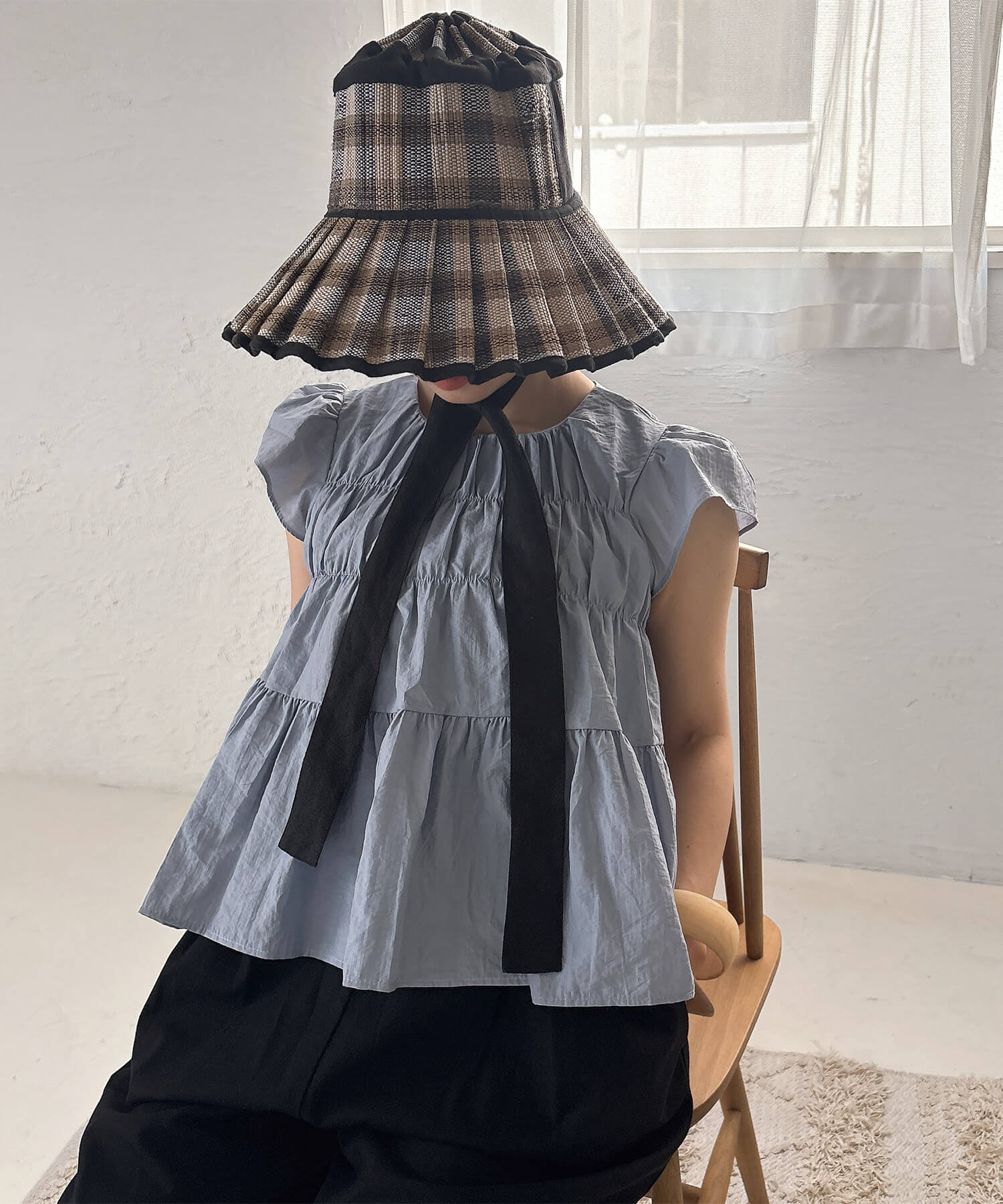 humuhumu ギャザースモック ギャザースモックブラウス | Gathered smock blouse (comochi select)