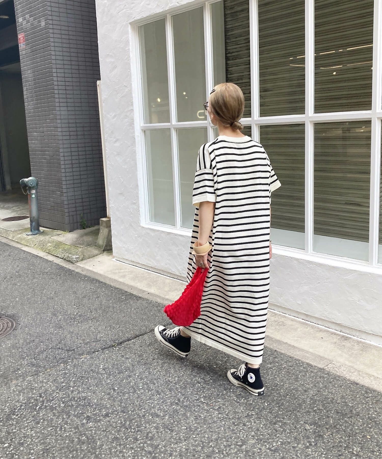 ボーダーニットロングワンピース | Border knit long onepiece