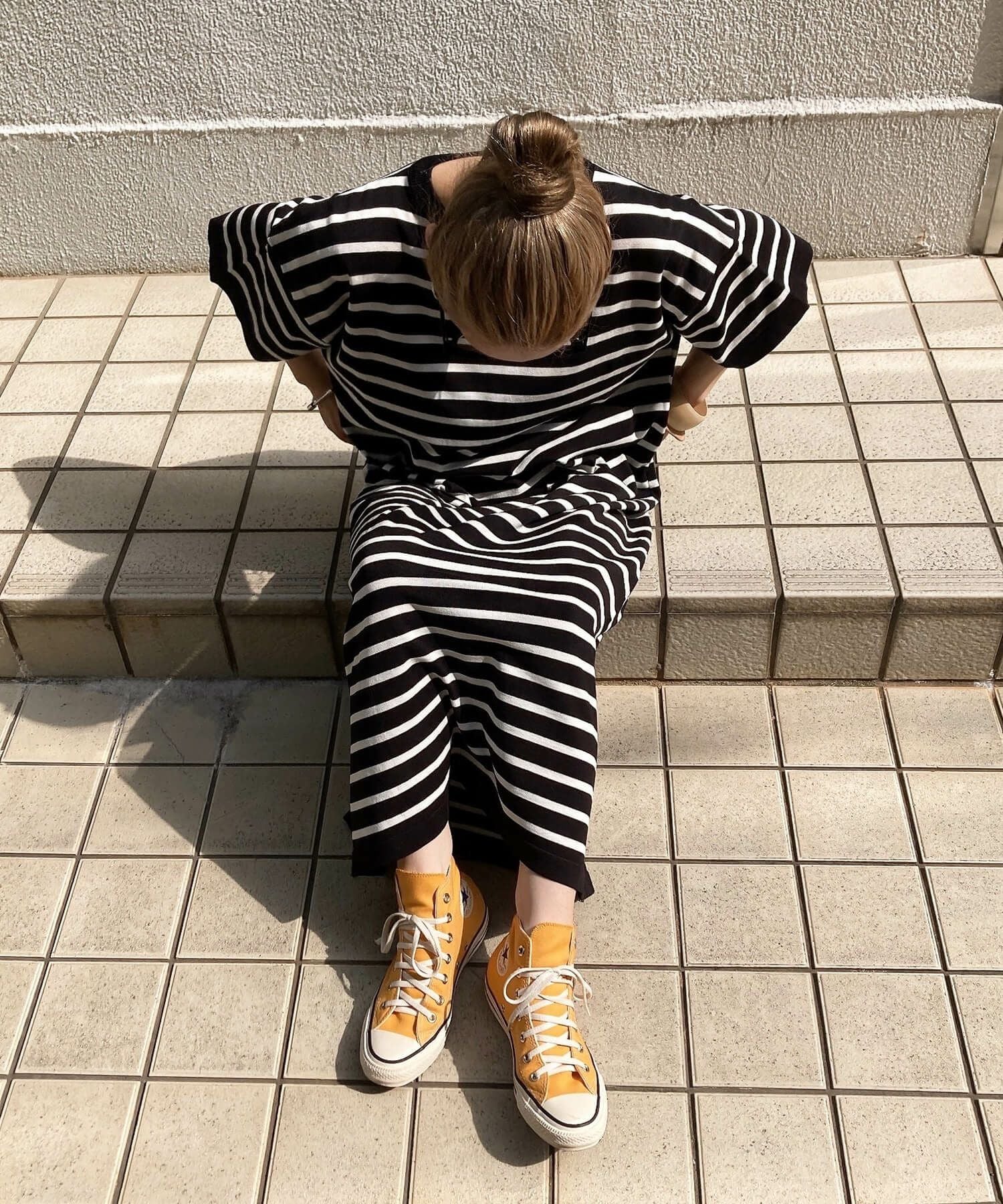 ボーダーニットロングワンピース | Border knit long onepiece