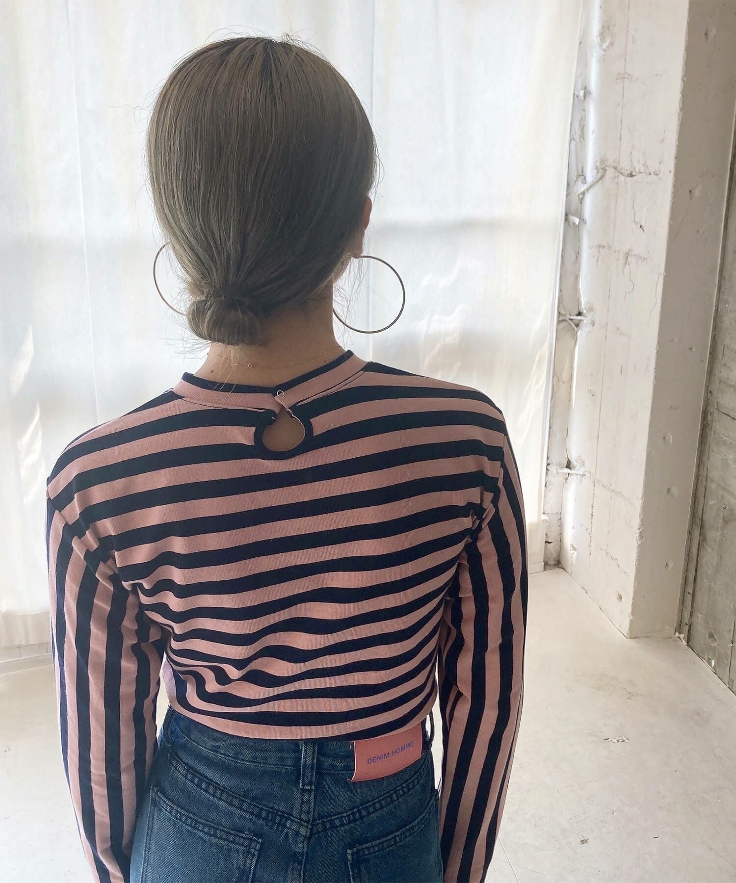 ミックスボーダービスチェロンT | Mixed border bustier long tee