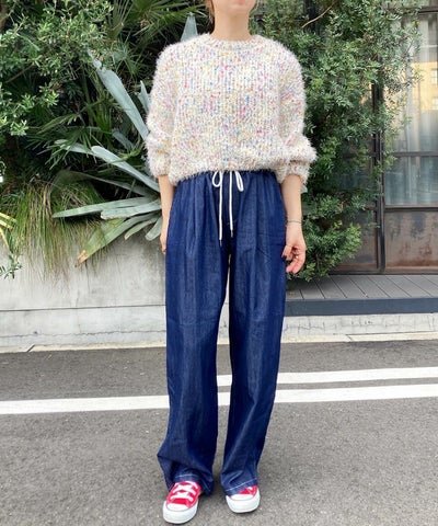 デザインステッチソフトデニムパンツ | Design stitch soft denim 