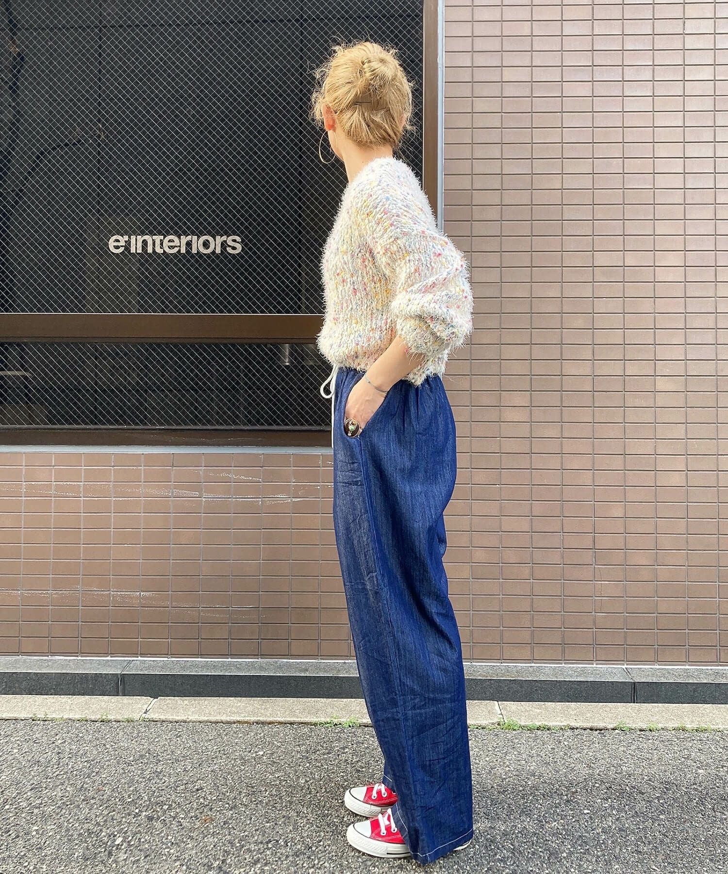 デザインステッチソフトデニムパンツ | Design stitch soft denim