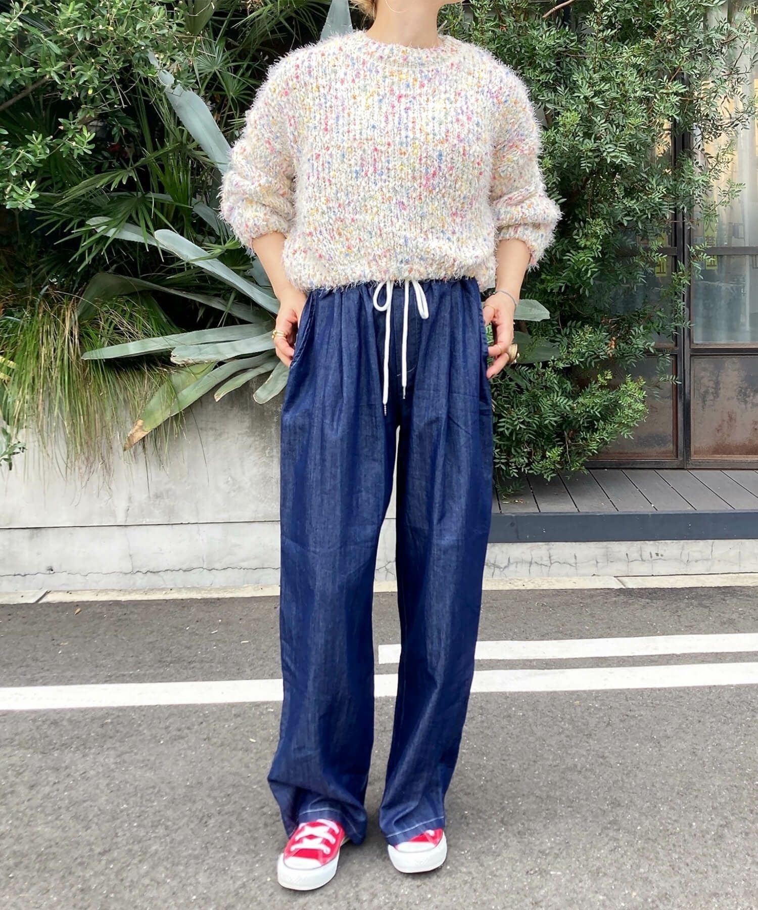 デザインステッチソフトデニムパンツ | Design stitch soft denim