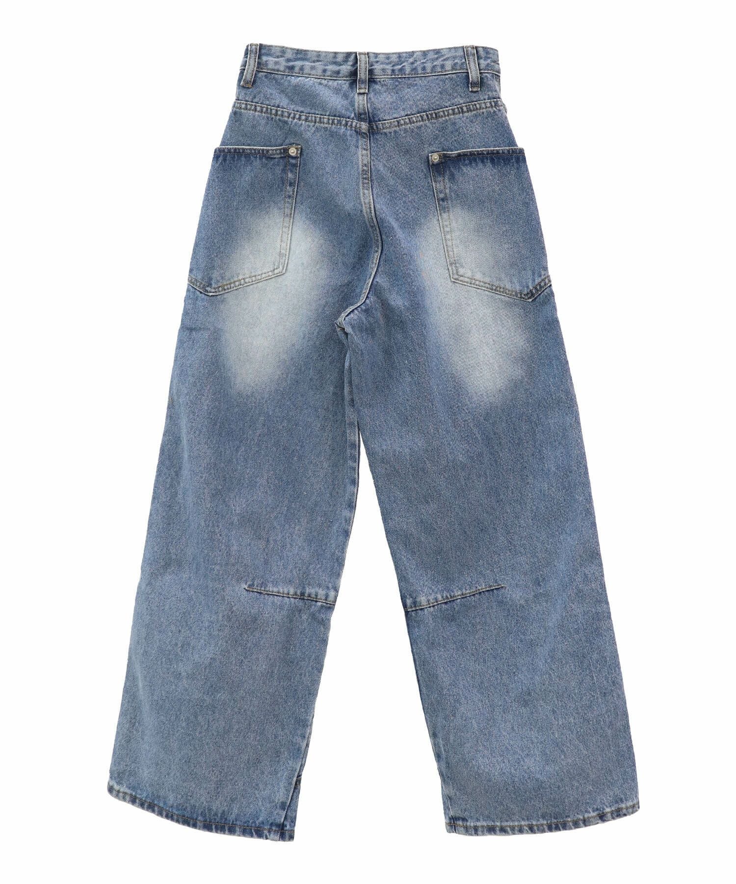 サイドポケットデザインワイドデニム | Side pocket design wide denim