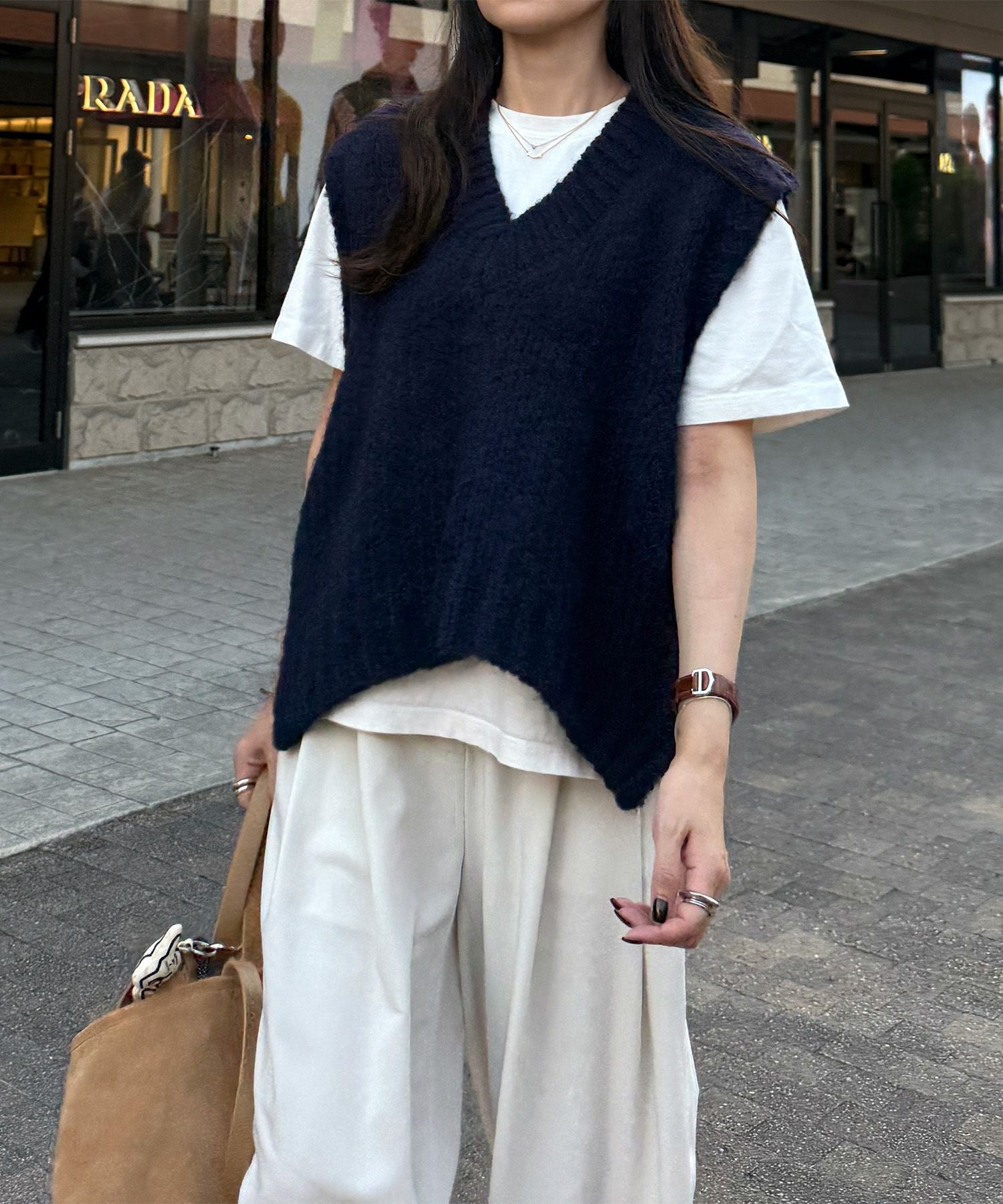 Vネックニットベスト | V neck knit vest (eri. select)