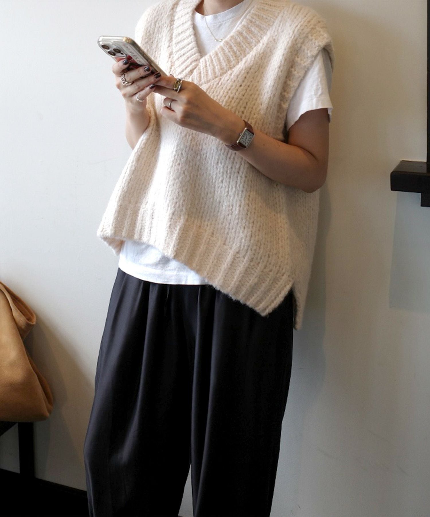 Vネックニットベスト | V neck knit vest (eri. select)