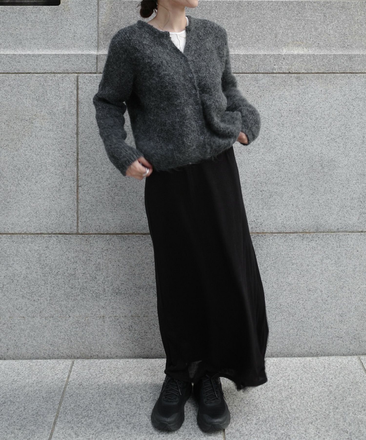 ウールブレンドシャギーニットカーディガン | Wool blend shaggy knit