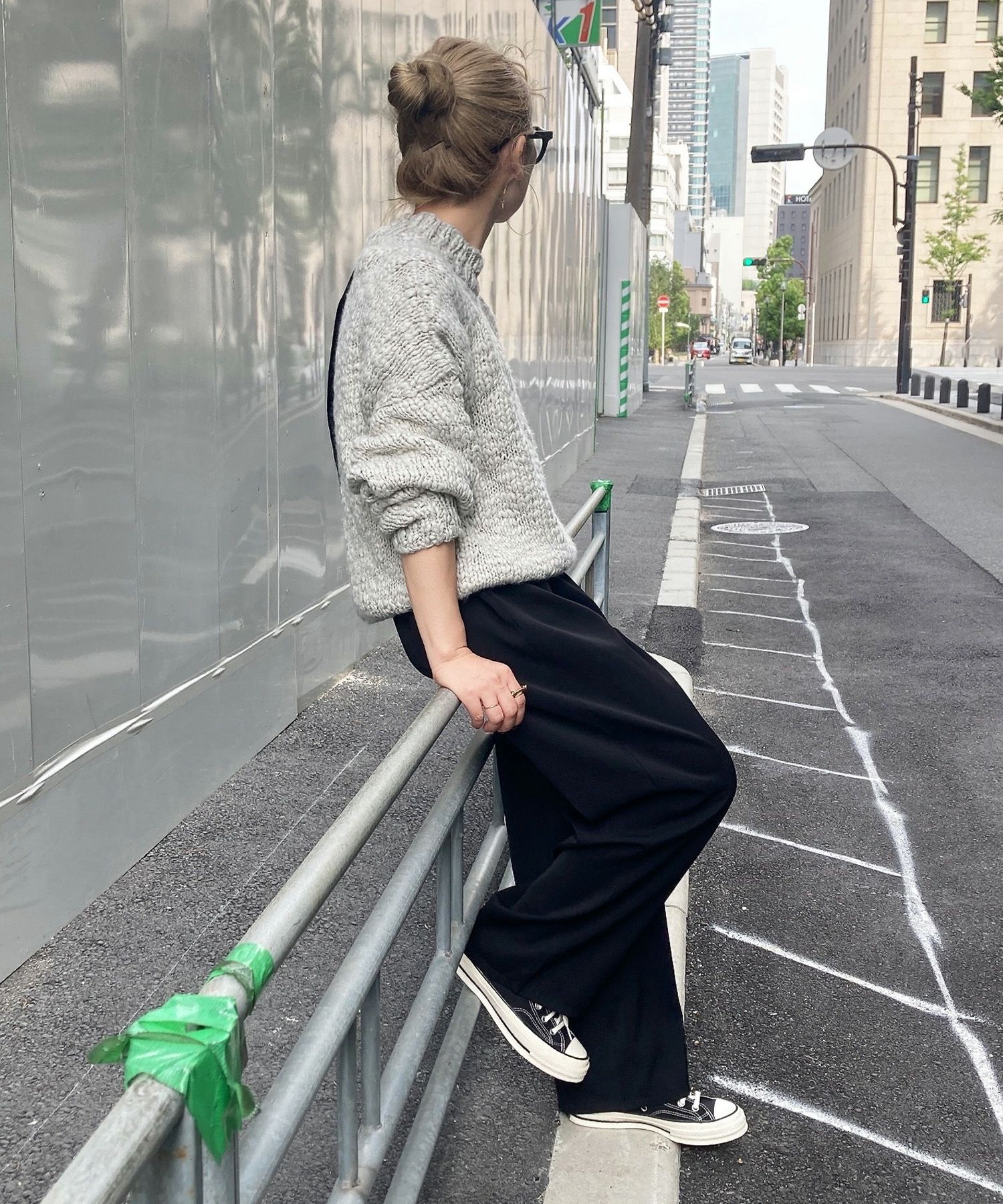 スラブヤーンリボンデザインハンドニット | Slub yarn ribbon design スラブヤーンリボンデザインハンドニット | Slub yarn ribbon design
