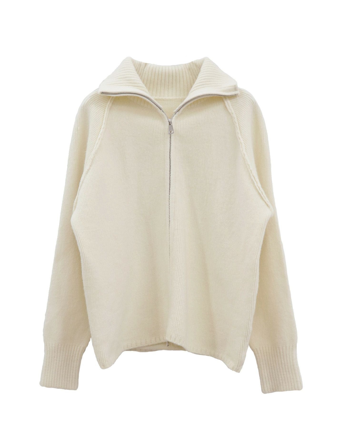 スタンドカラーダブルジップニット | Stand collar double zip knit