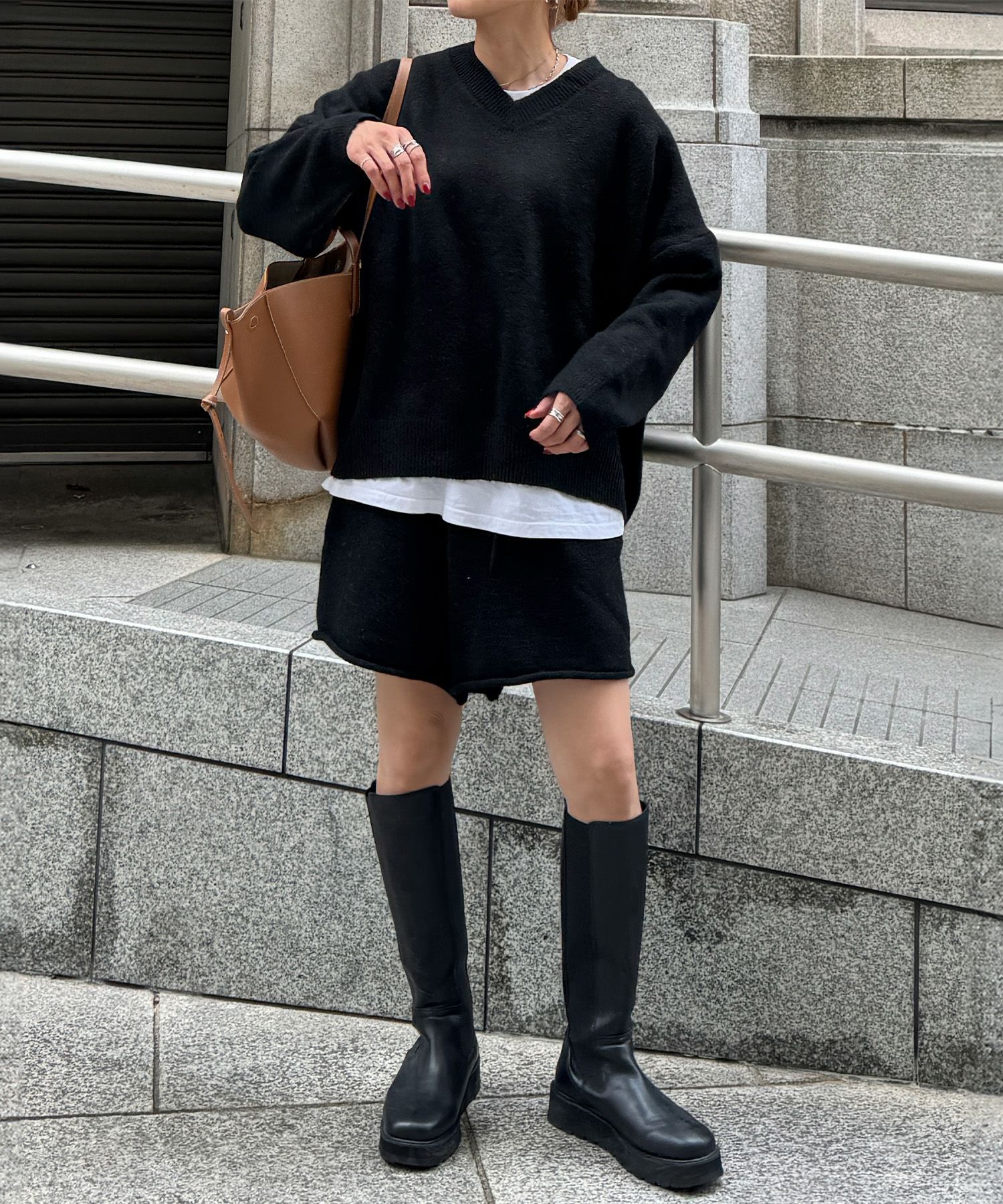 Vネックニットセットアップ | V neck knit set up (chiica select)