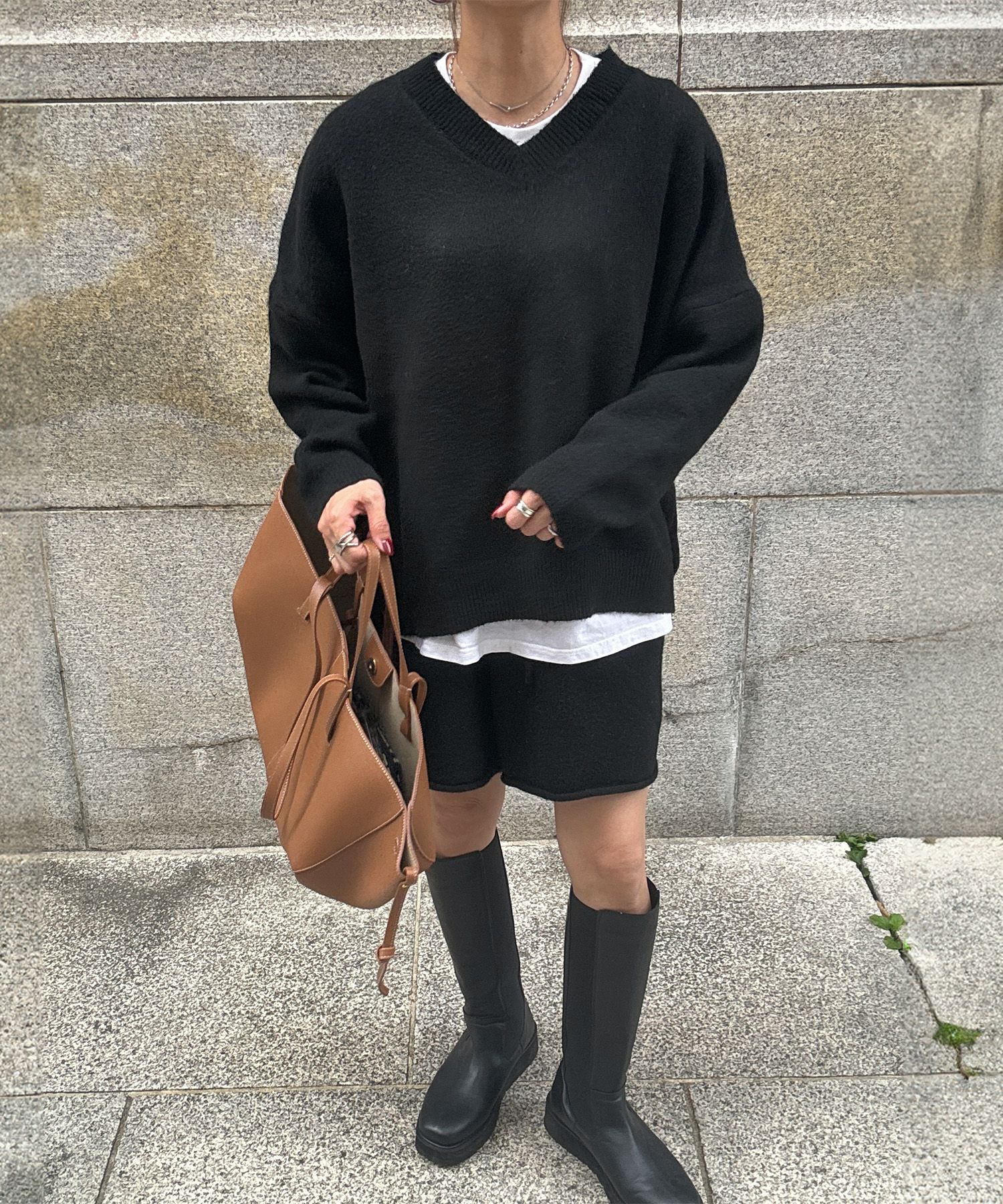 Vネックニットセットアップ | V neck knit set up (chiica select)