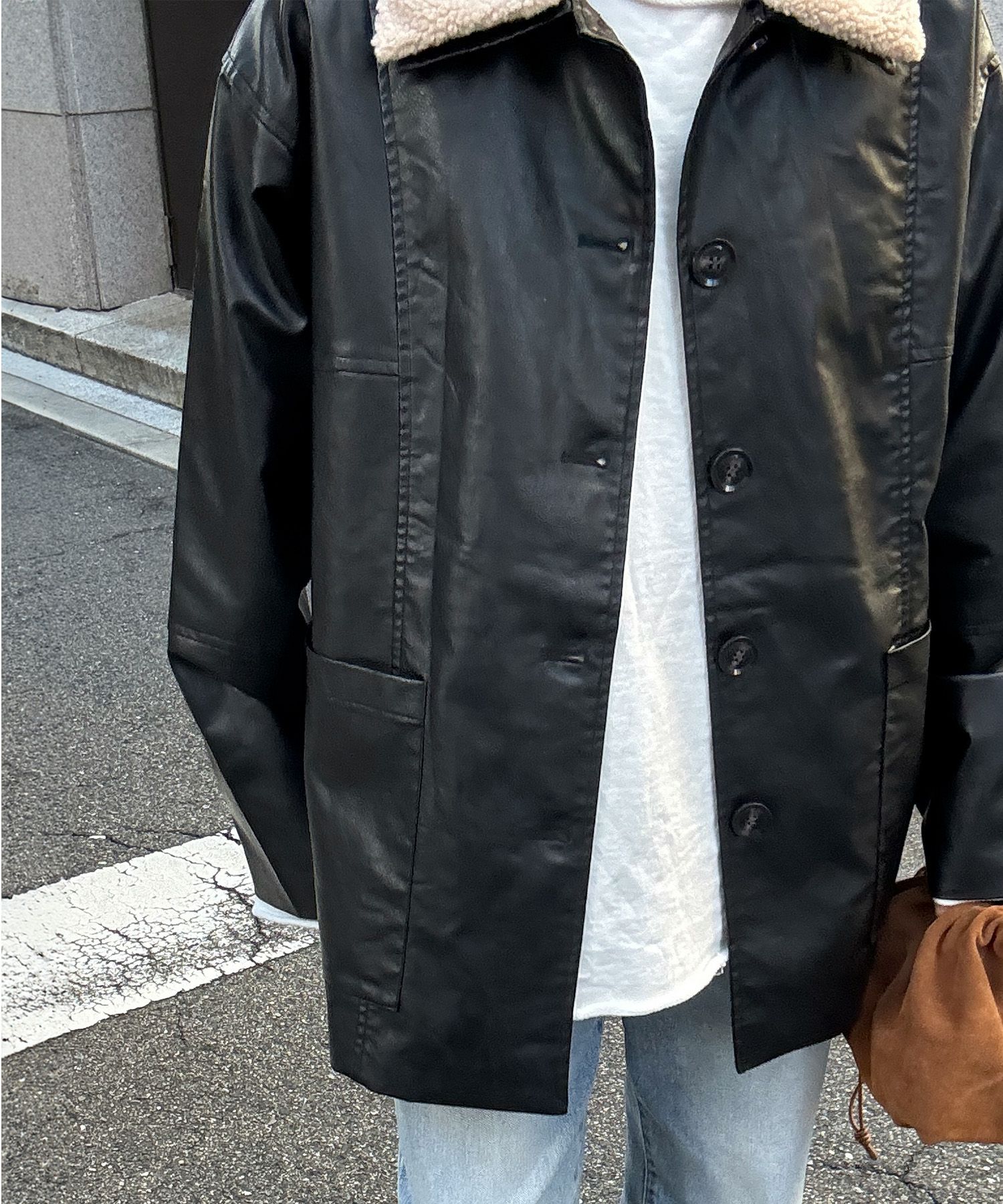 ボアカラーレザージャケット | Boa collar leather jacket (chiica select)