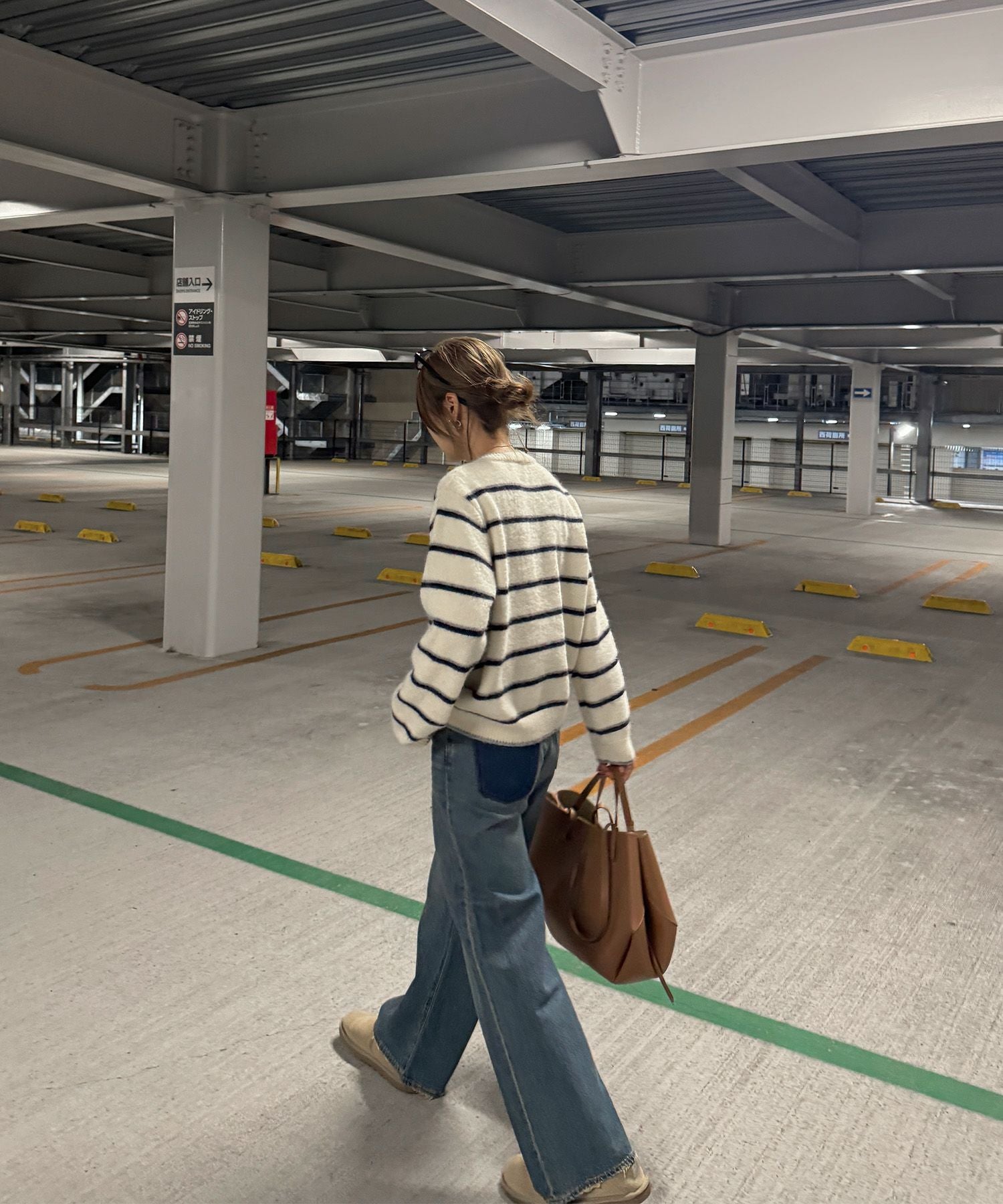 ウールニットボーダーカーディガン | Wool knit border cardigan