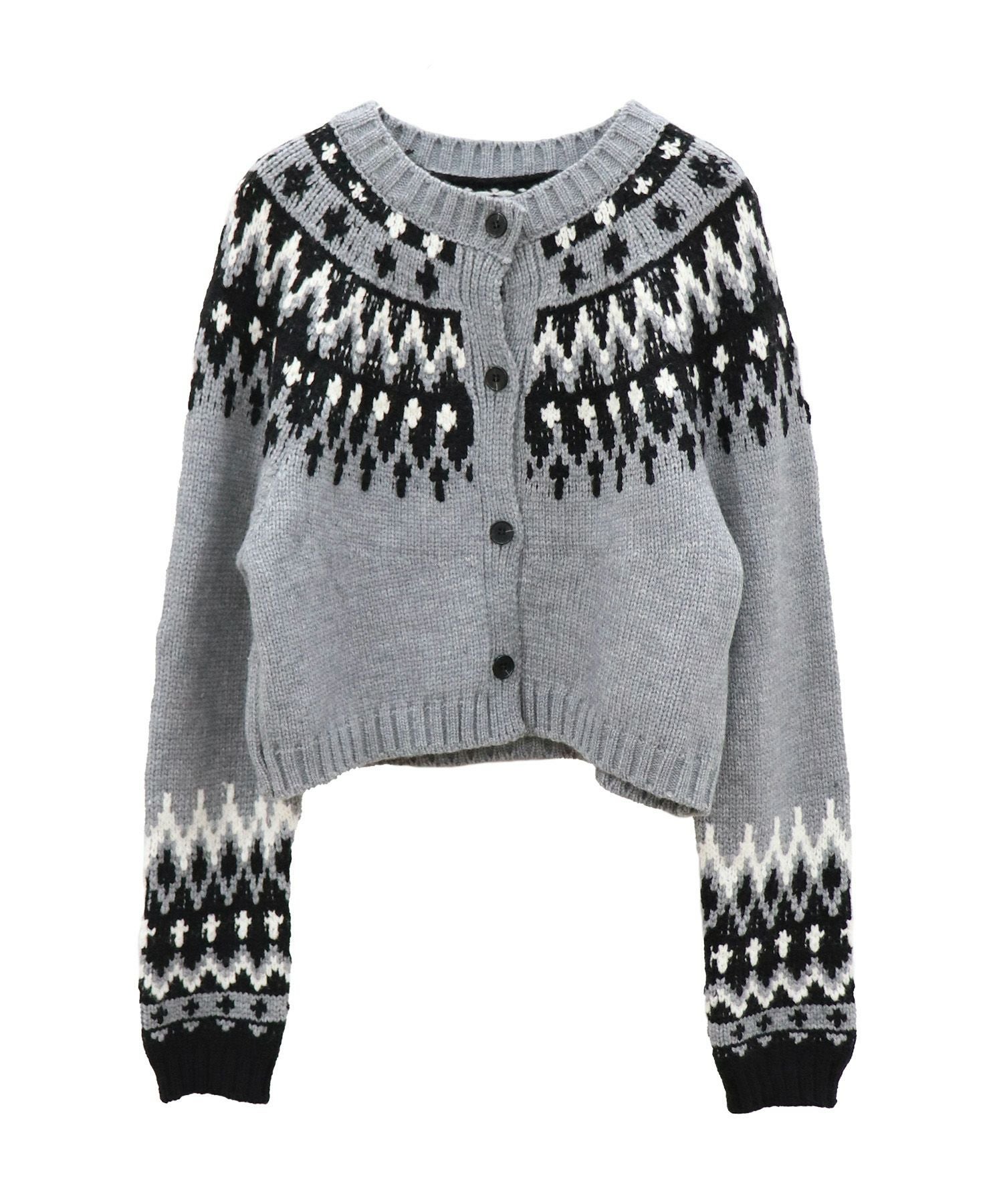 ノルディック柄クロップドニット | Nordic cropped knit (comochi select)