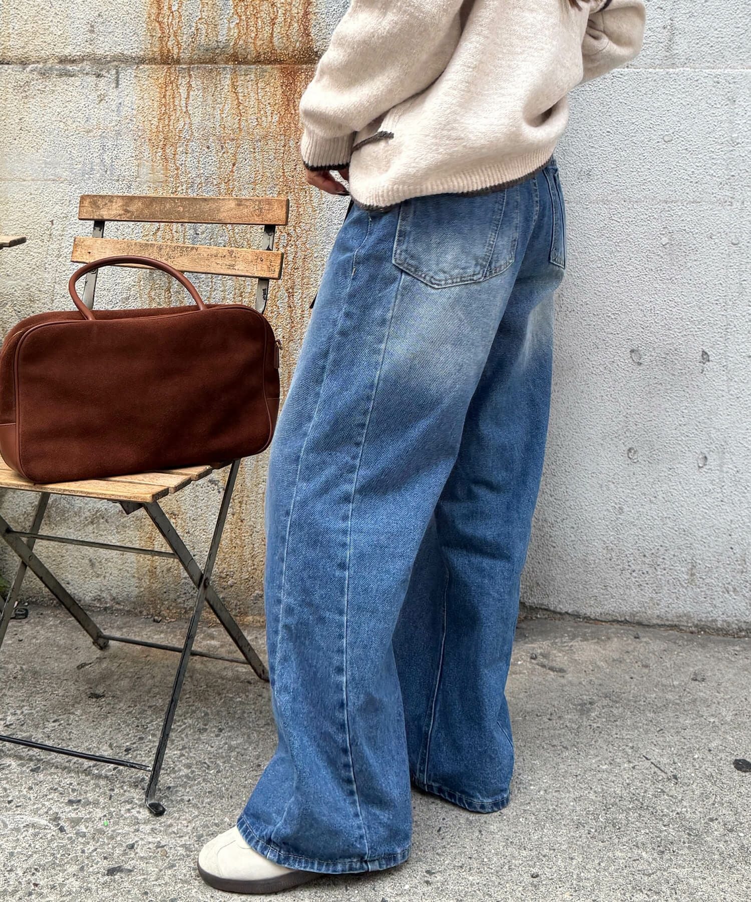 バックダブルポケットワイドデニム | Back double pocket wide denim