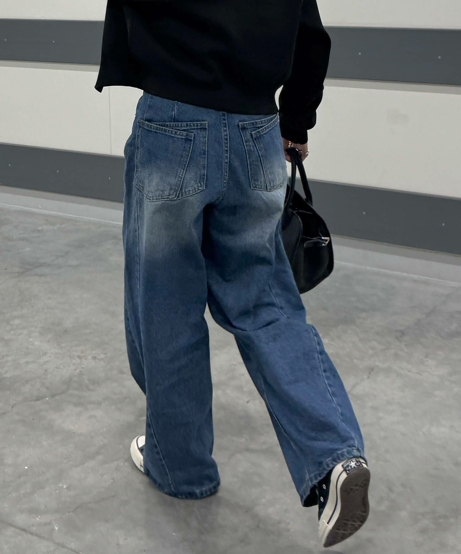 バックダブルポケットワイドデニム | Back double pocket wide denim