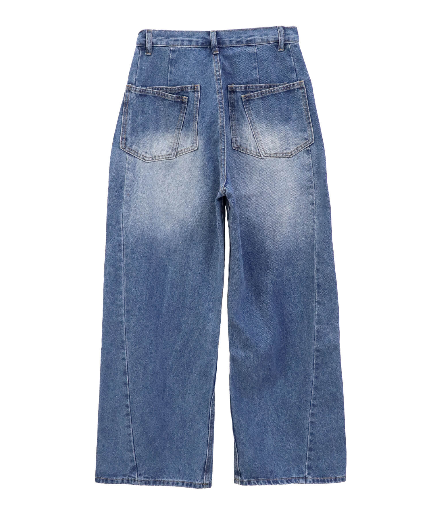試着のみ chieko+ denim 38 デニム ワイドパンツ バックダブルポケットワイドデニム | Back double pocket wide denim
