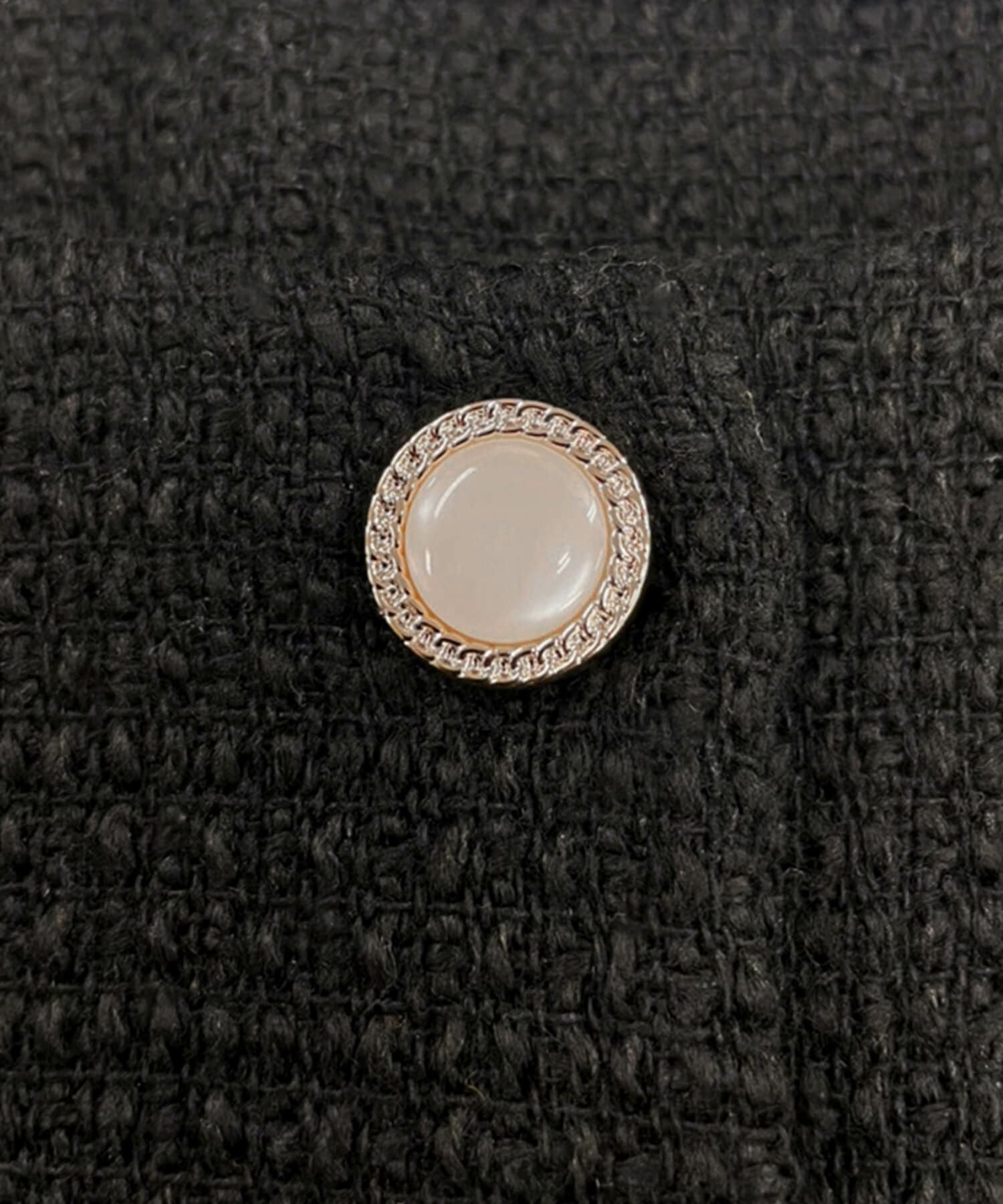 パールボタンツイードノーカラージャケット | Pearl button tweed no