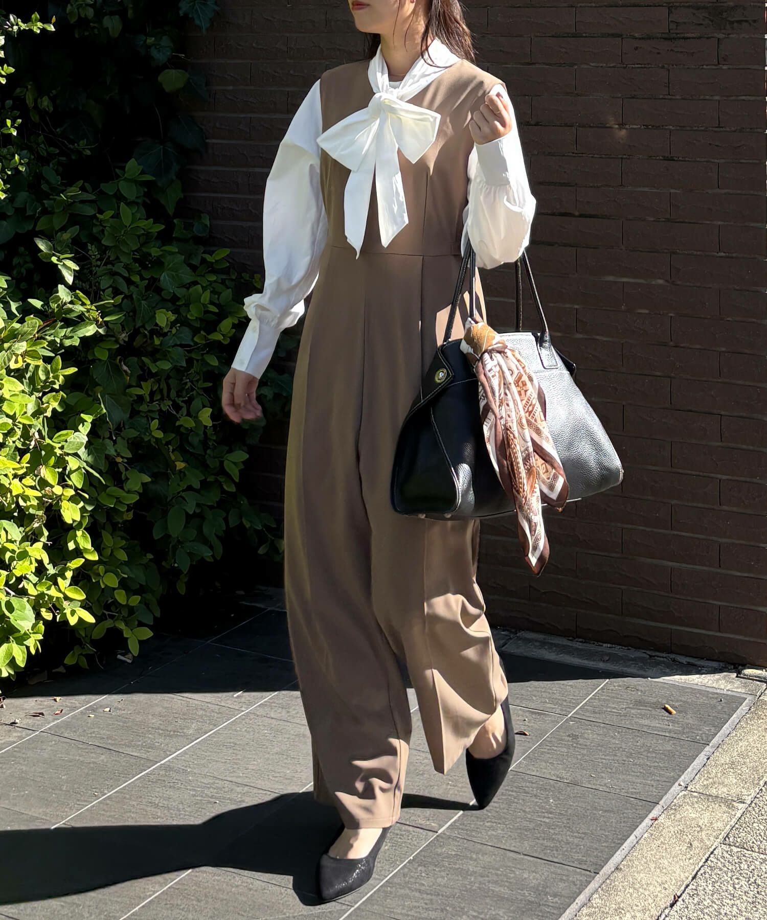 2wayシアースリーブパンツドレス | 2way sheer sleeve pants dress