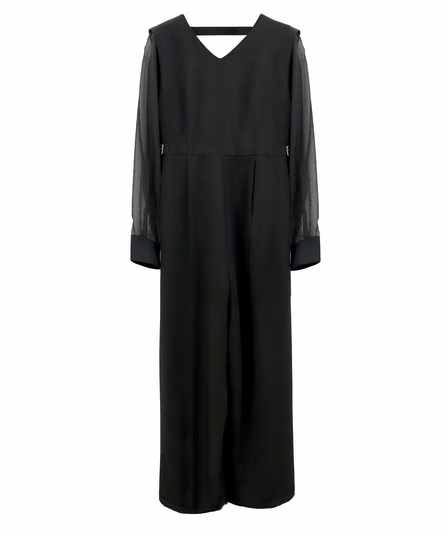 2wayシアースリーブパンツドレス | 2way sheer sleeve pants dress