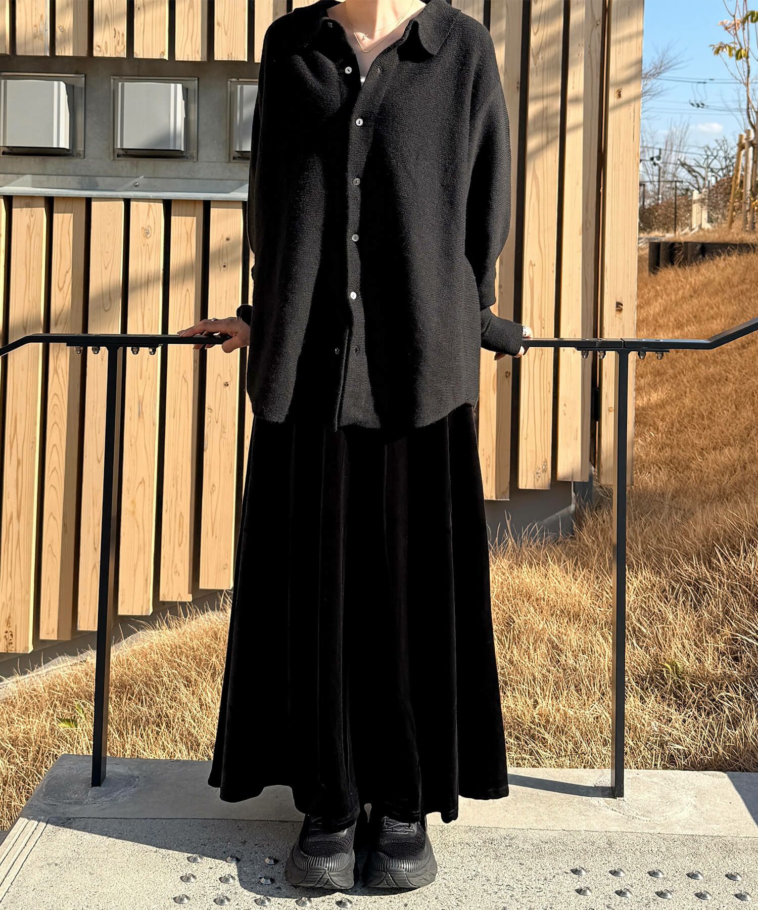 ベロアAラインロングスカート | Velour A line long skirt (eri. select)
