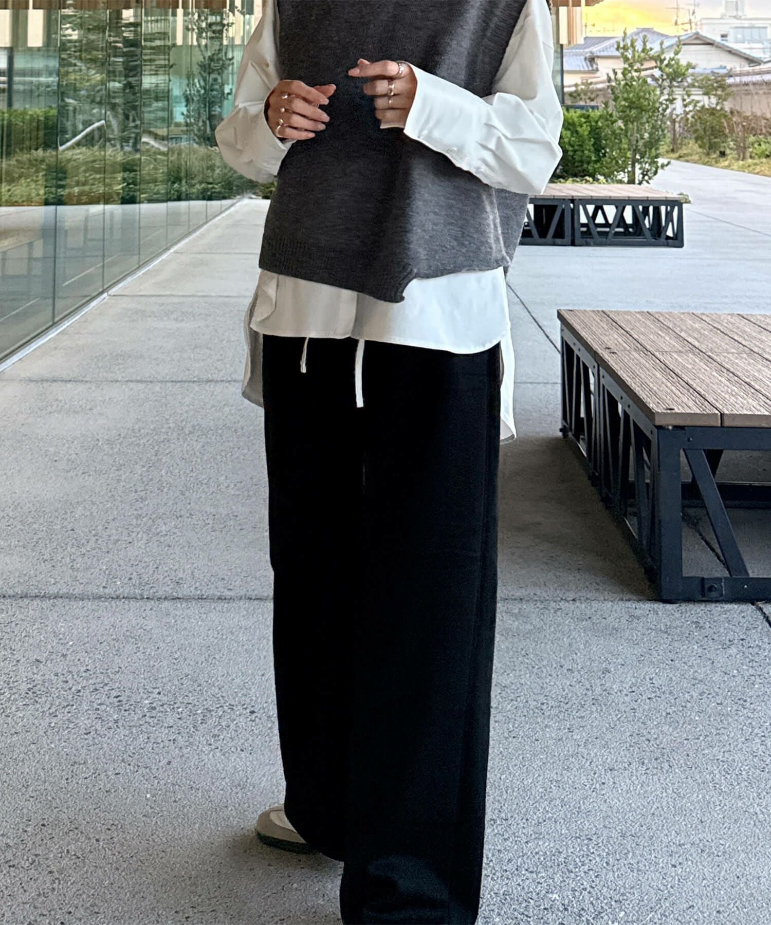 アシンメトリーデザインニットベスト | Asymmetry design knit vest
