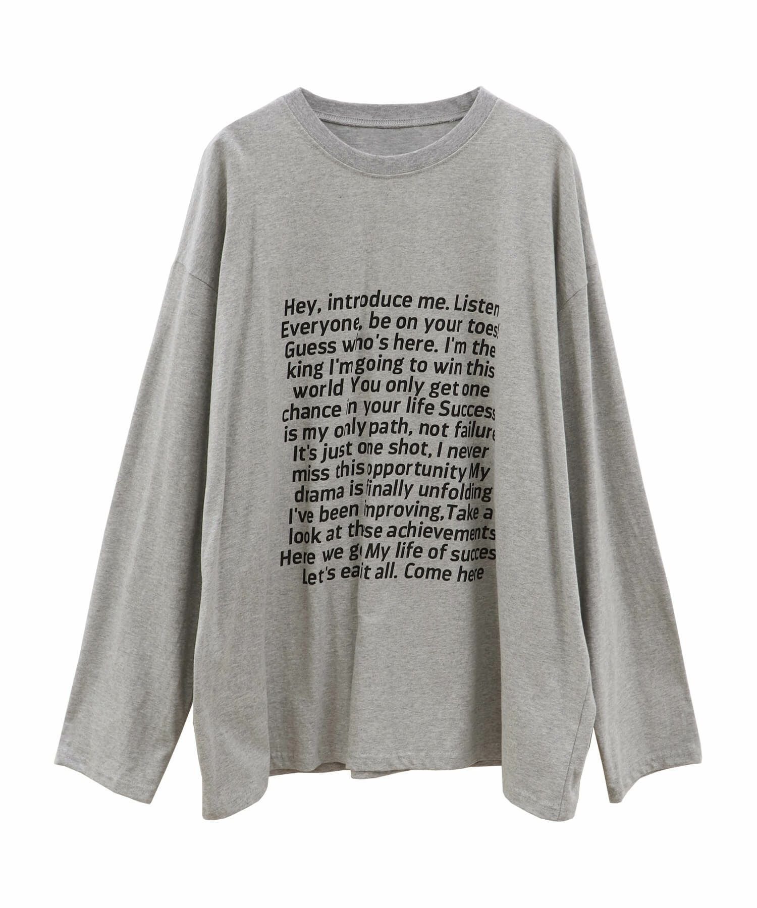 オーバーサイズロゴプリントロンT | Over size logo print long tee