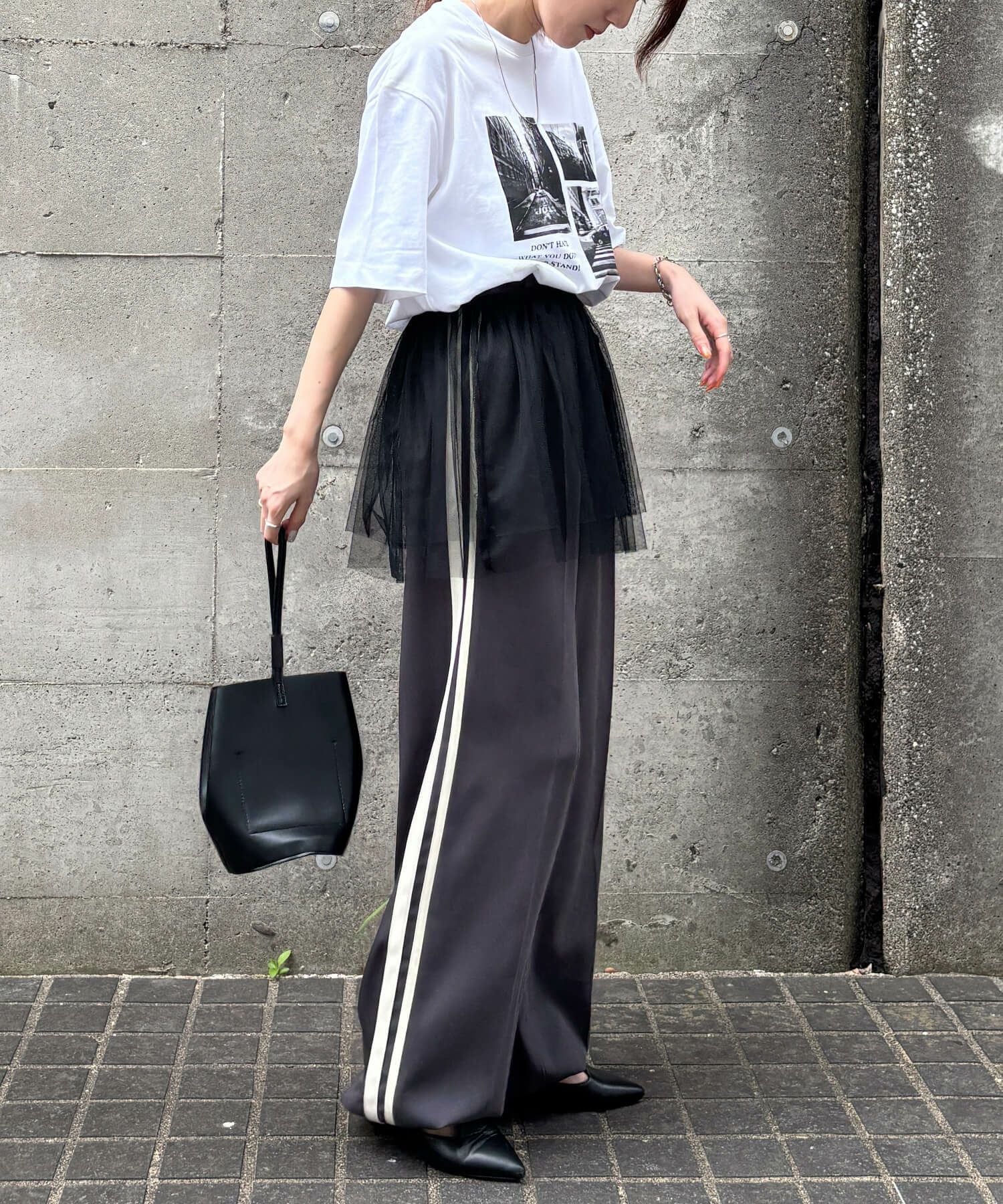 サイドラインワイドスラックス | Side line wide slacks (isook select)