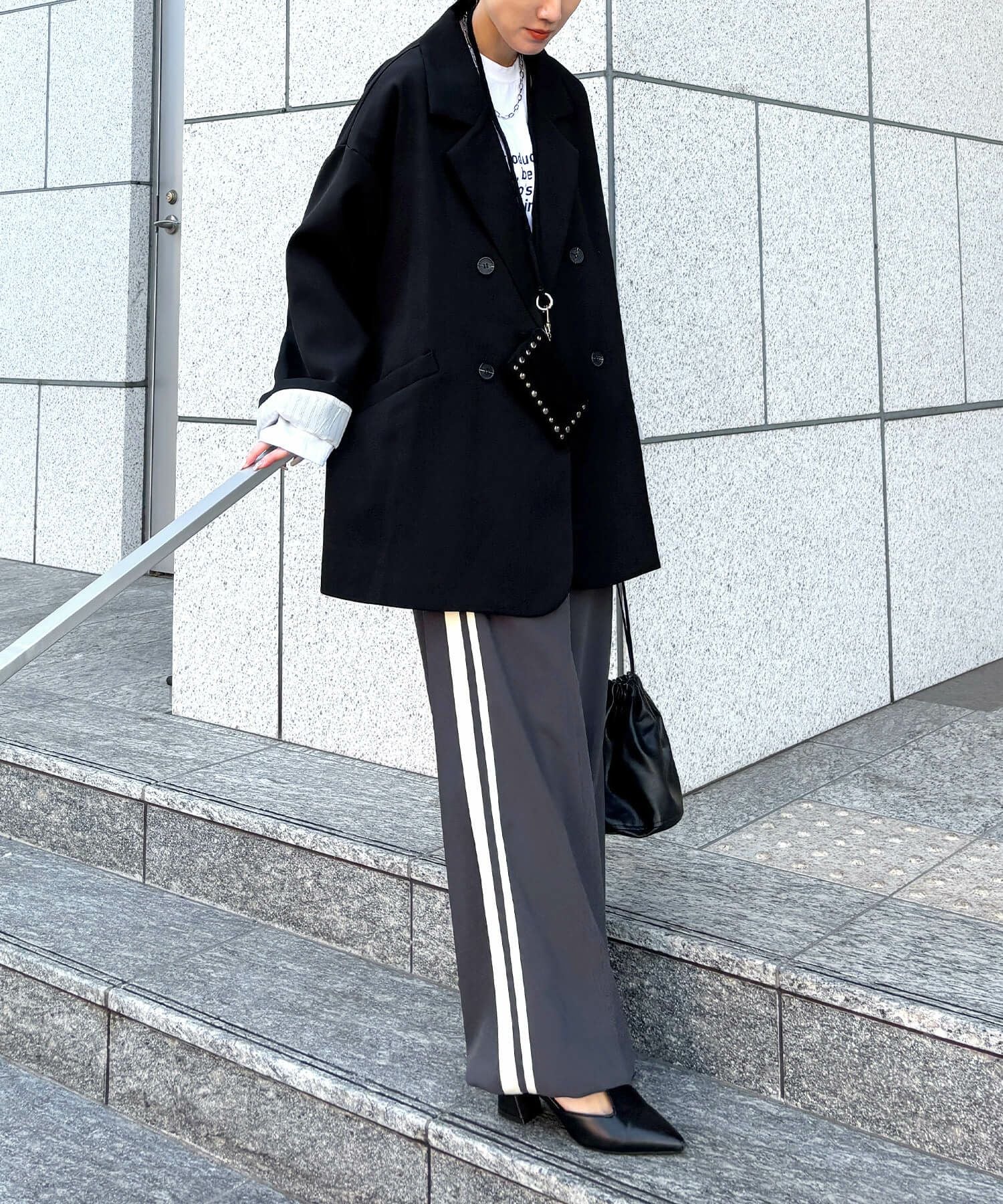 サイドラインワイドスラックス | Side line wide slacks (isook select)