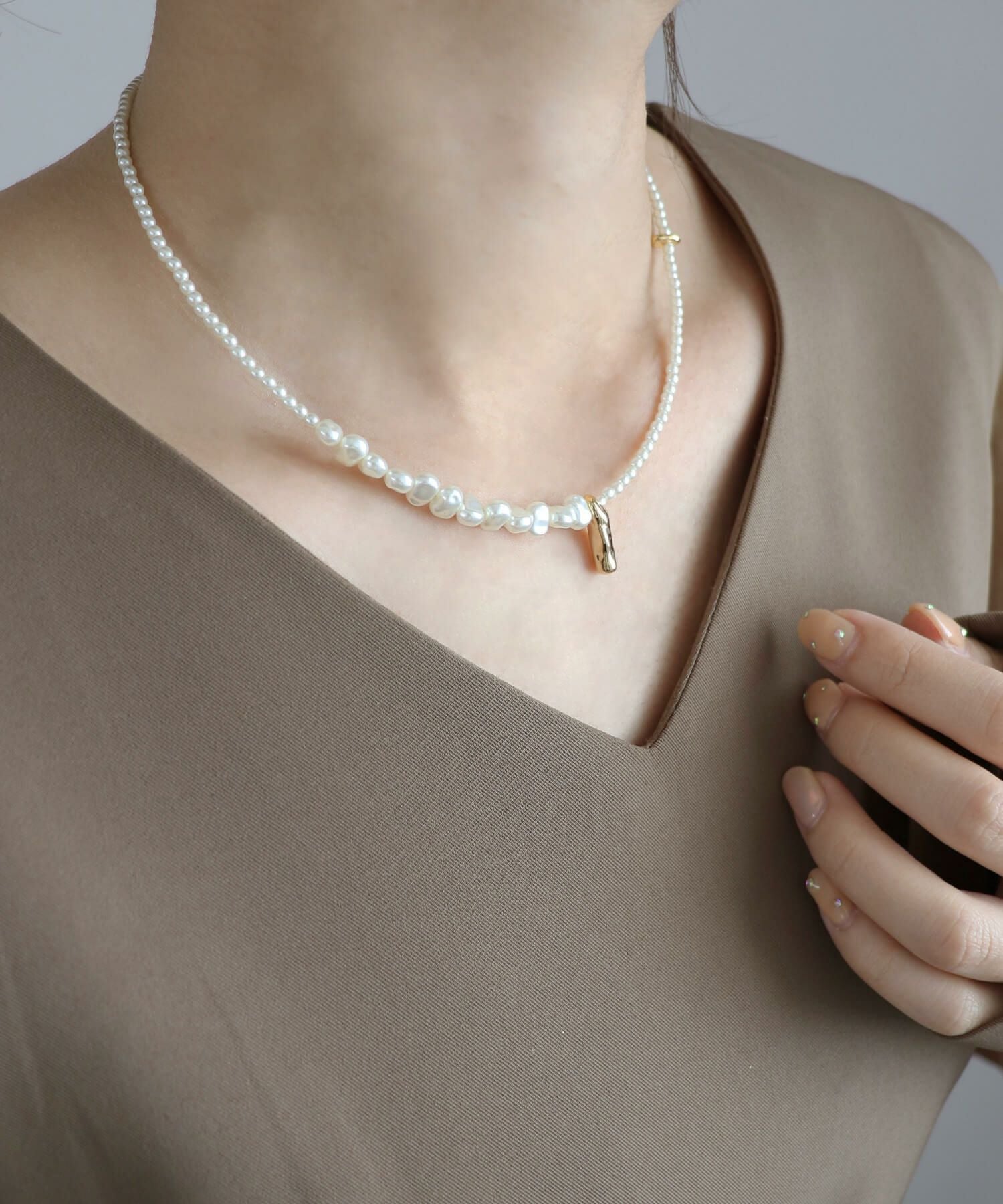 ミックスパールネックレス | Mix pearl necklace (isook select)