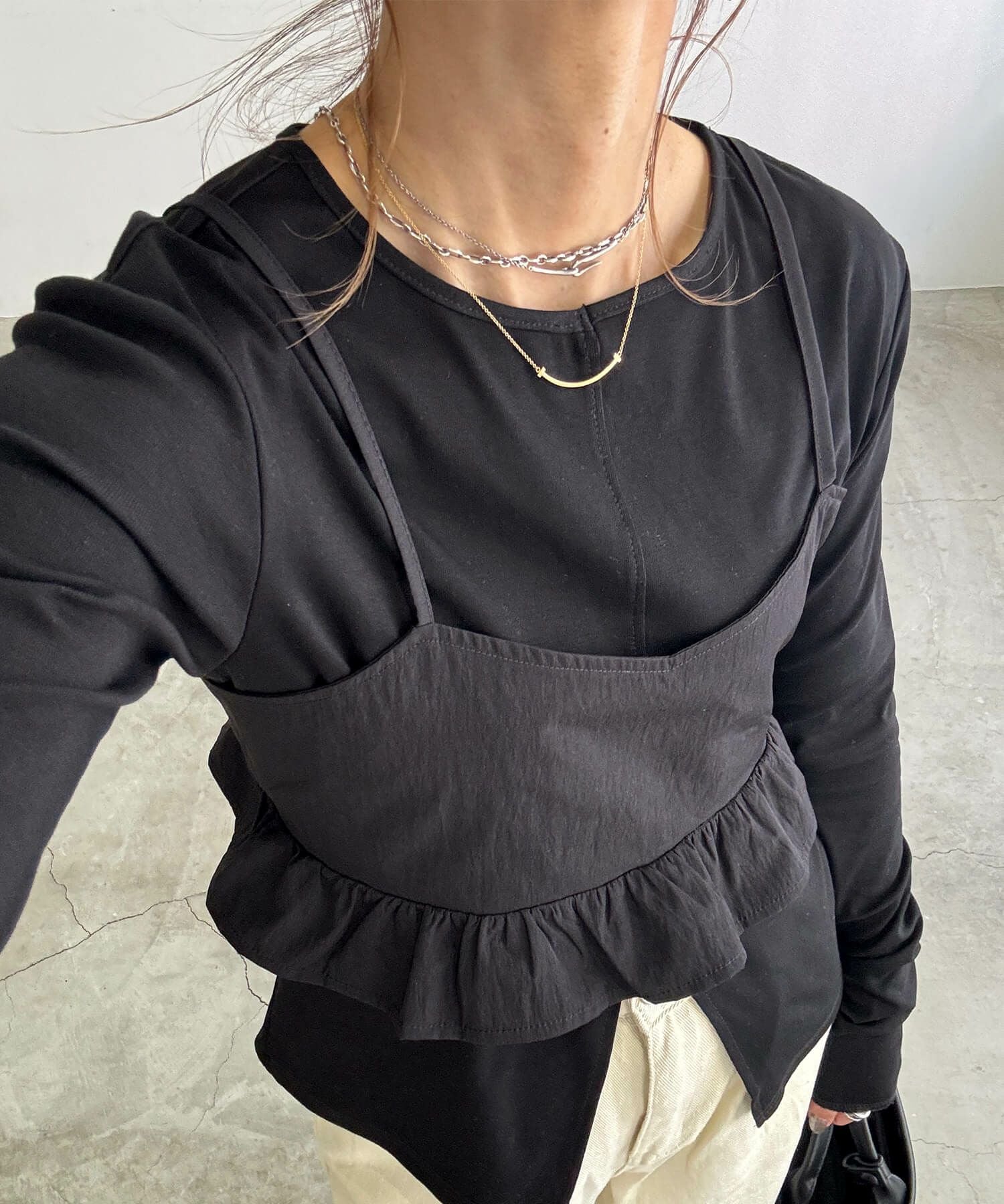 ビスチェ&スリットロンTセット | Buistier & slit long tee set