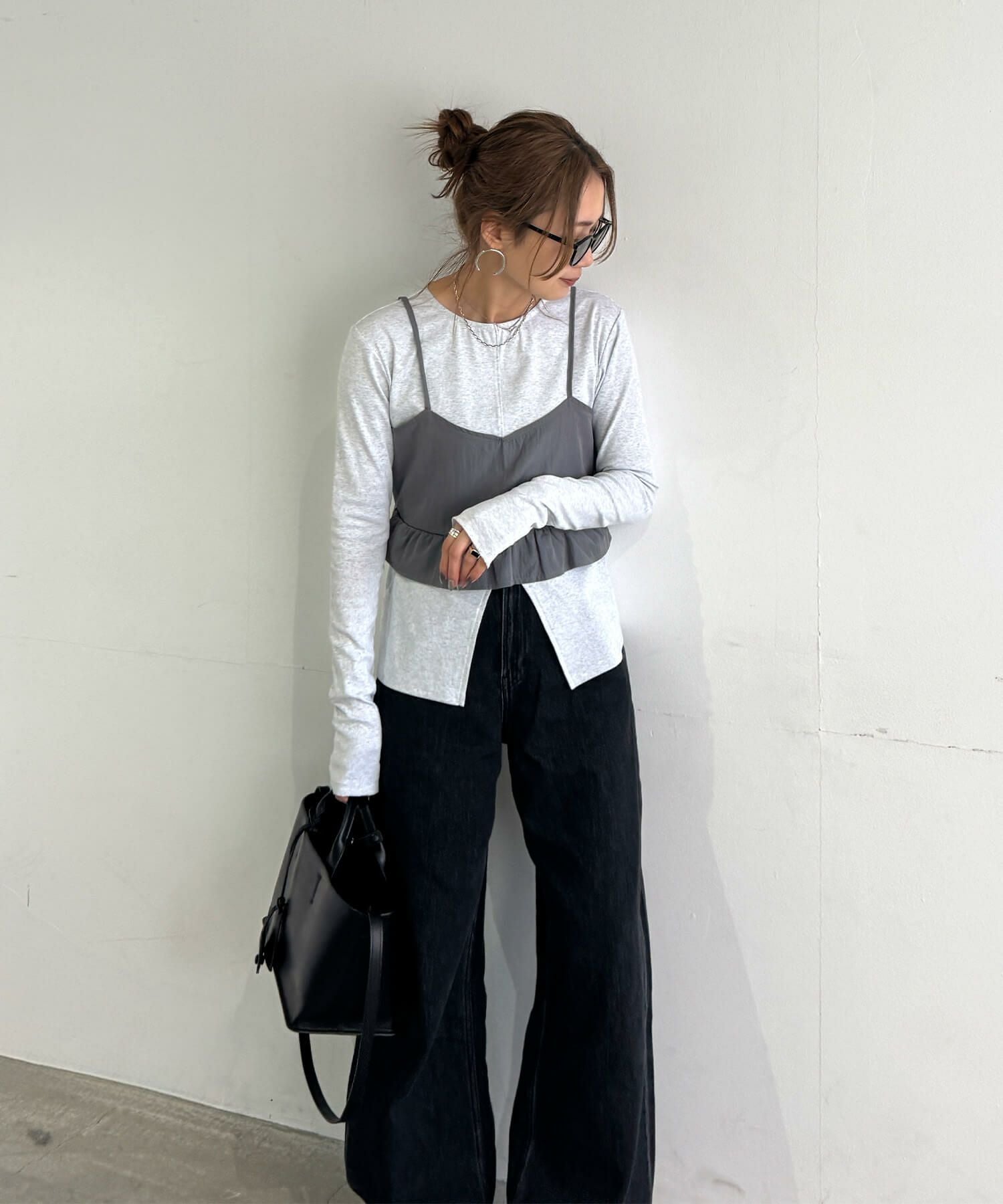 ビスチェ&スリットロンTセット | Buistier & slit long tee set