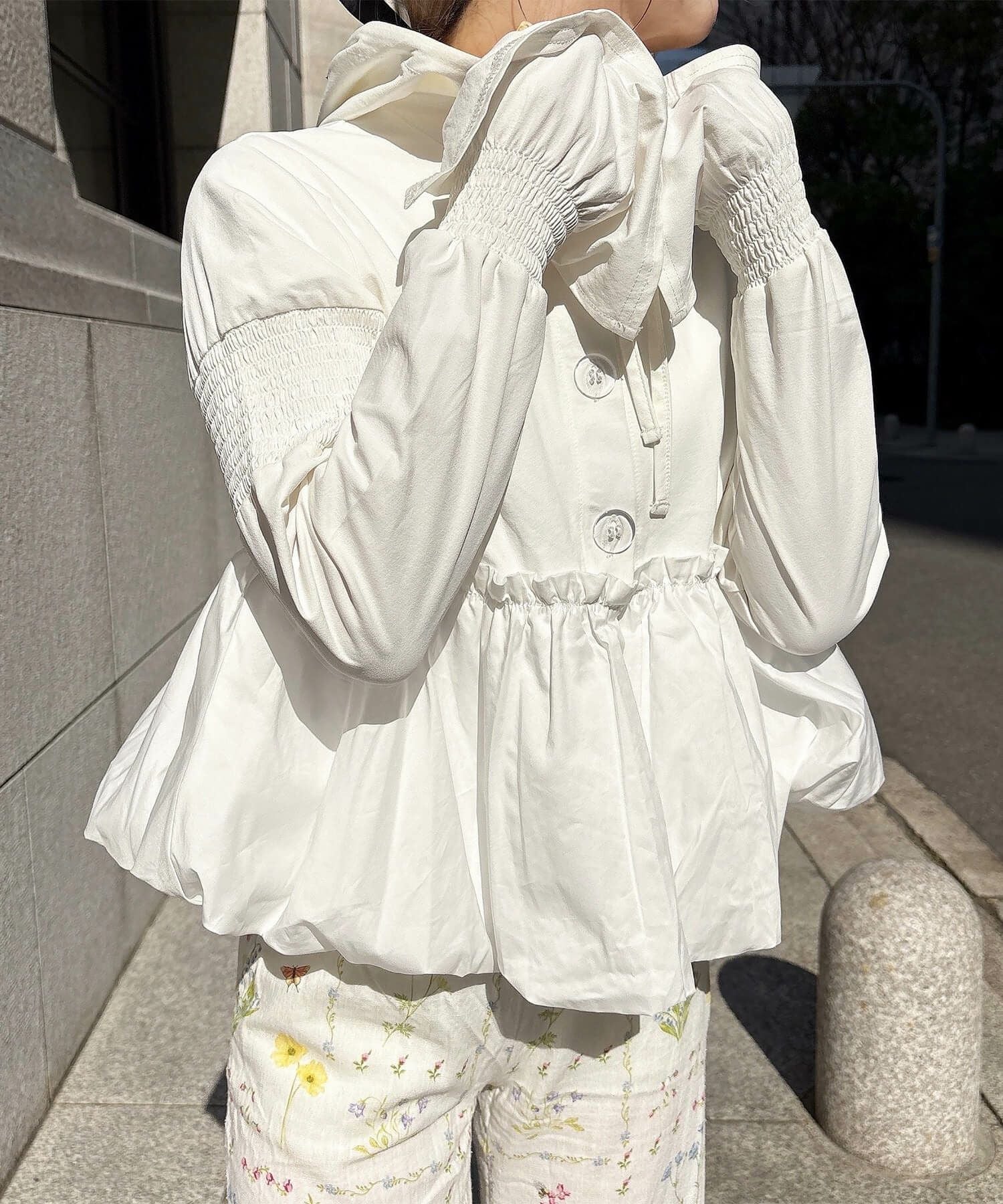 UVカットペプラムフーディ | UV cut peplum hoodie (comochi original)