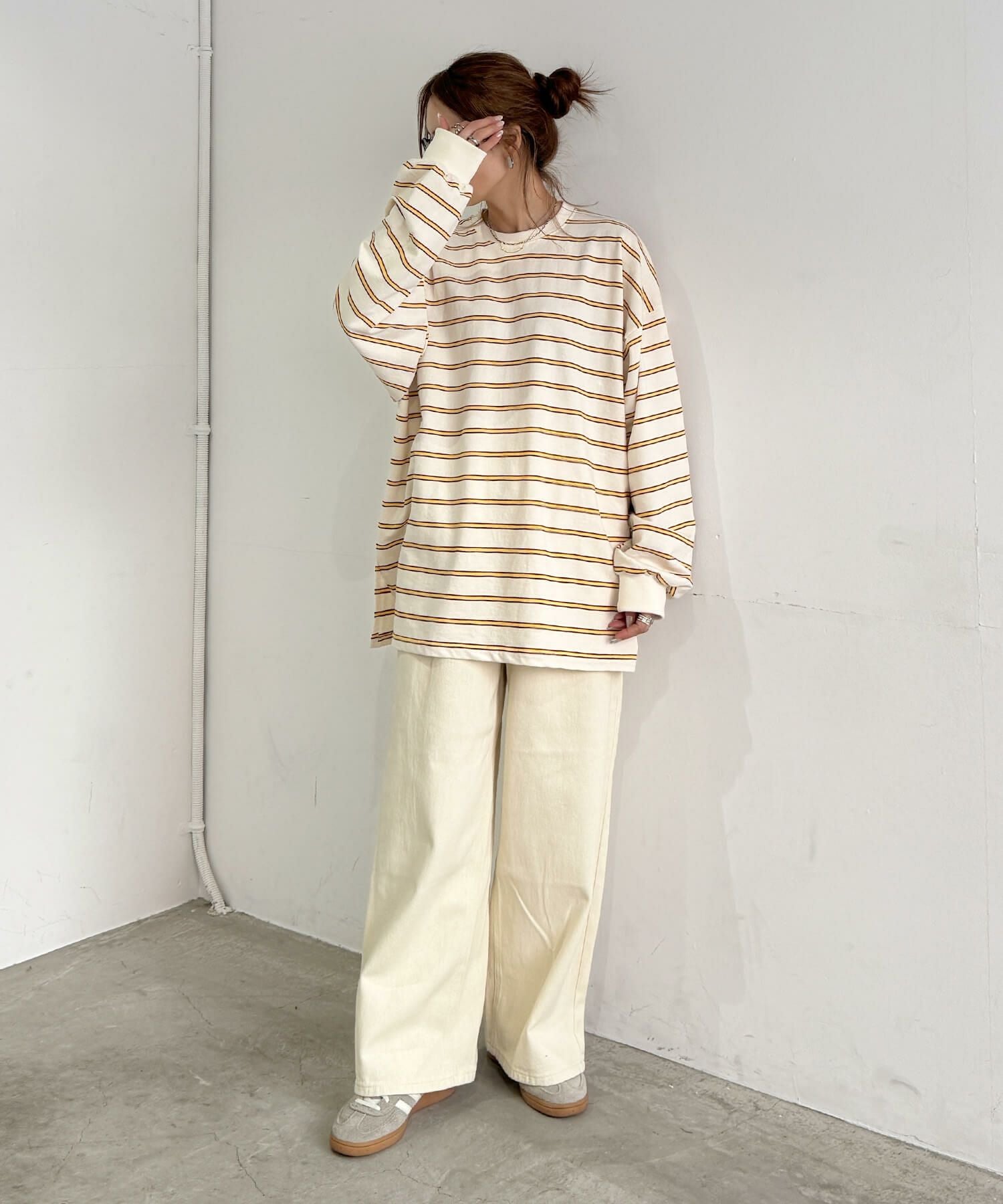 マルチボーダーロングTシャツ | Multi border long tee (chiica select)