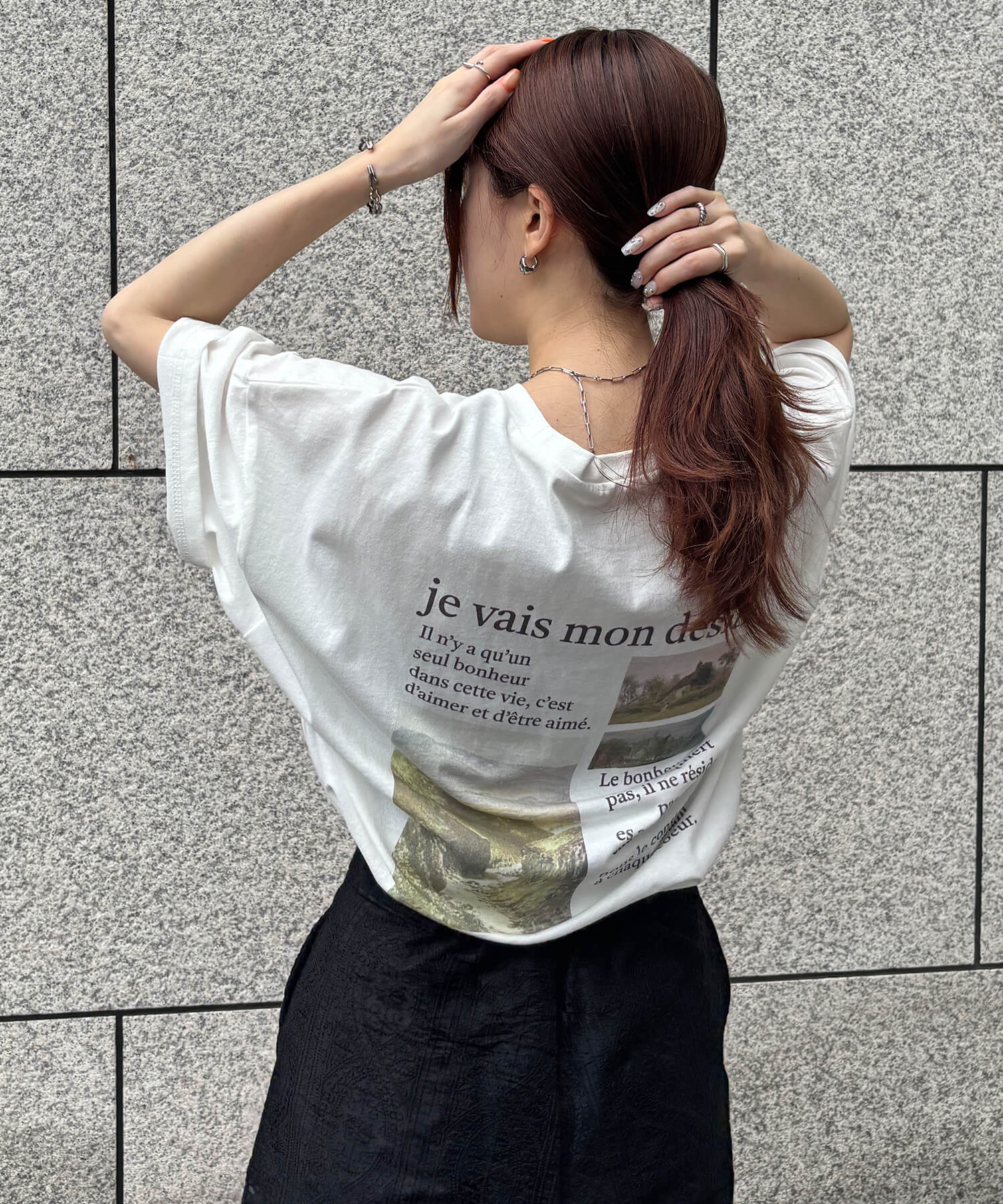 バックプリントオーバーサイズTシャツ | Back print over size tee