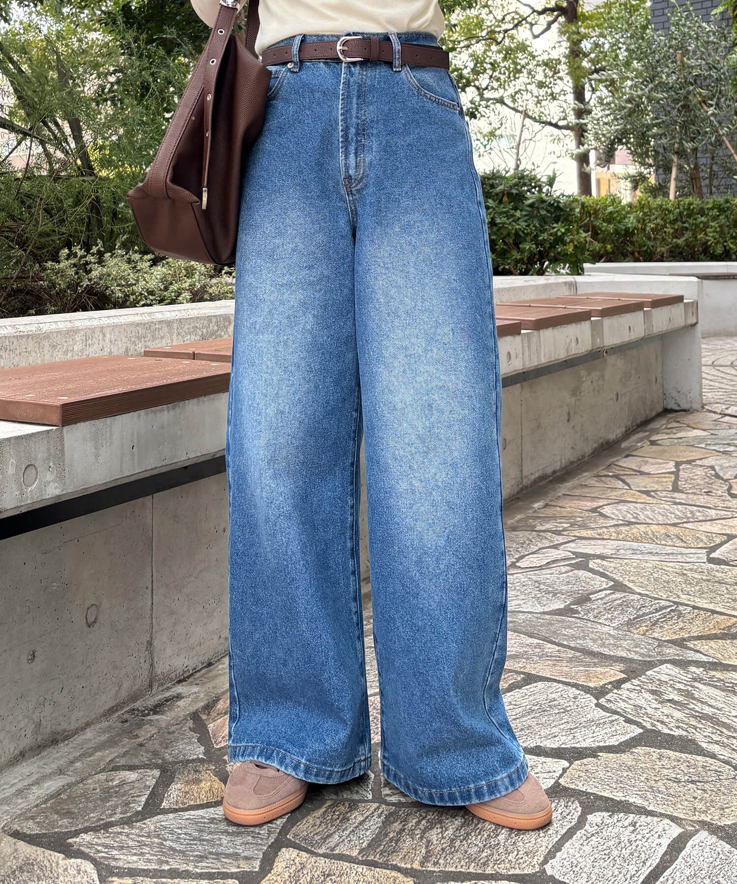 ポケットレースストレートデニム | Pocket lace straight denim (isook