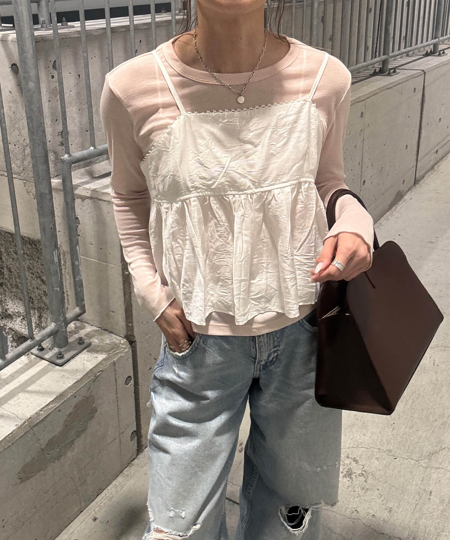 バックリボンキャミソールビスチェ | Back ribbon camisole bustier