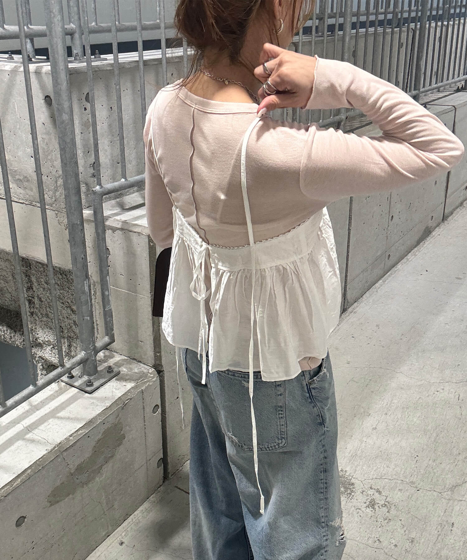バックリボンキャミソールビスチェ | Back ribbon camisole bustier
