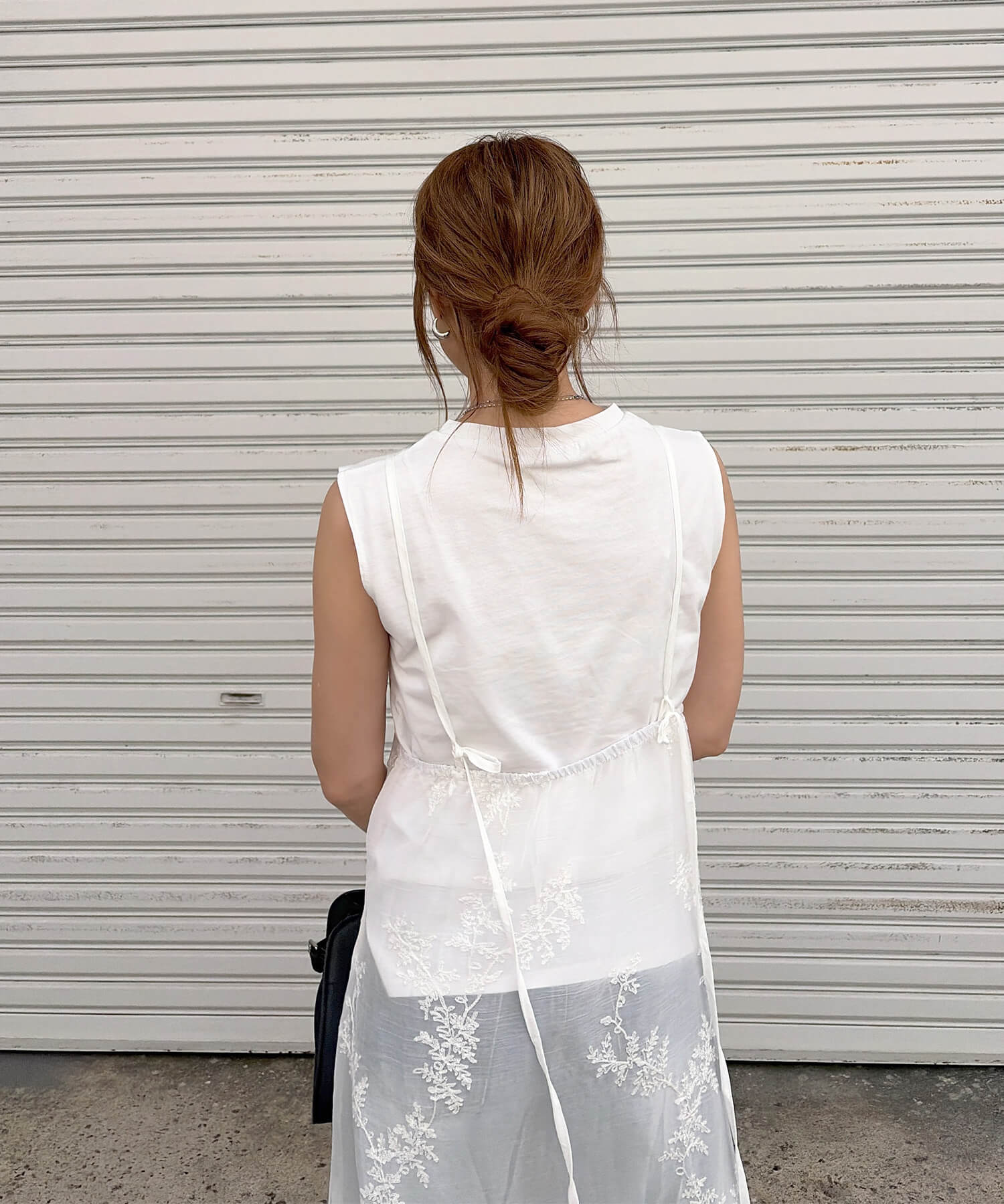 刺繍レースキャミソールワンピース | Embroidery lace camisole one